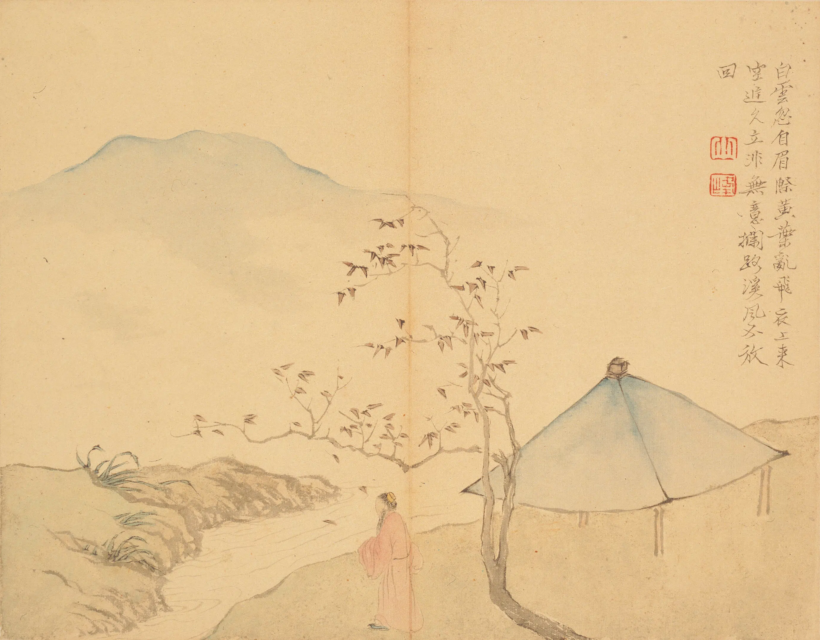 清代【罗聘】《山水花卉册》 第4张 清代【罗聘】《山水花卉册》 第4张