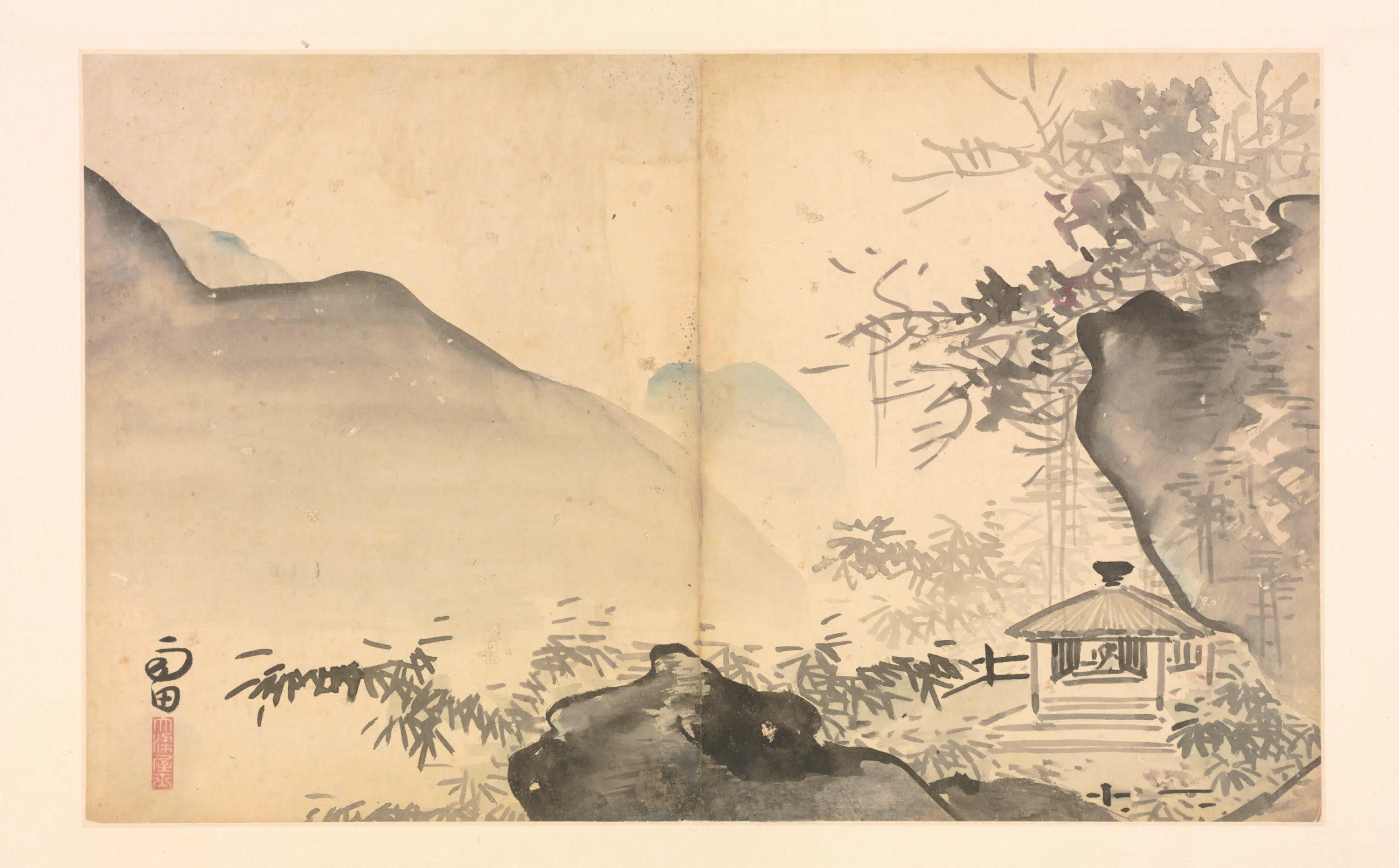 明朝【施雨】《山水花卉册》 第11张