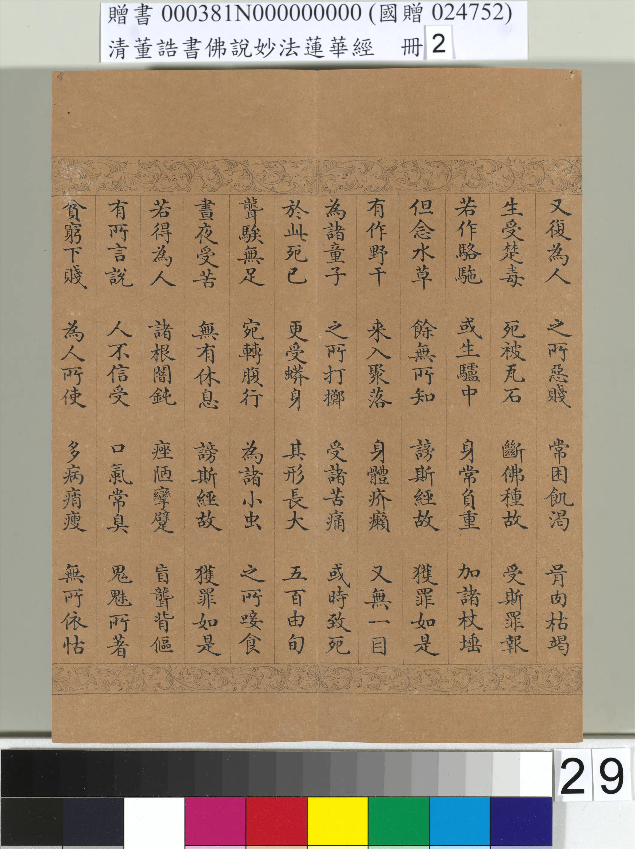 清代【董诰】《佛说妙法莲华经(二)册-48开》 第22张 清代【董诰】《佛说妙法莲华经(二)册-48开》 第22张
