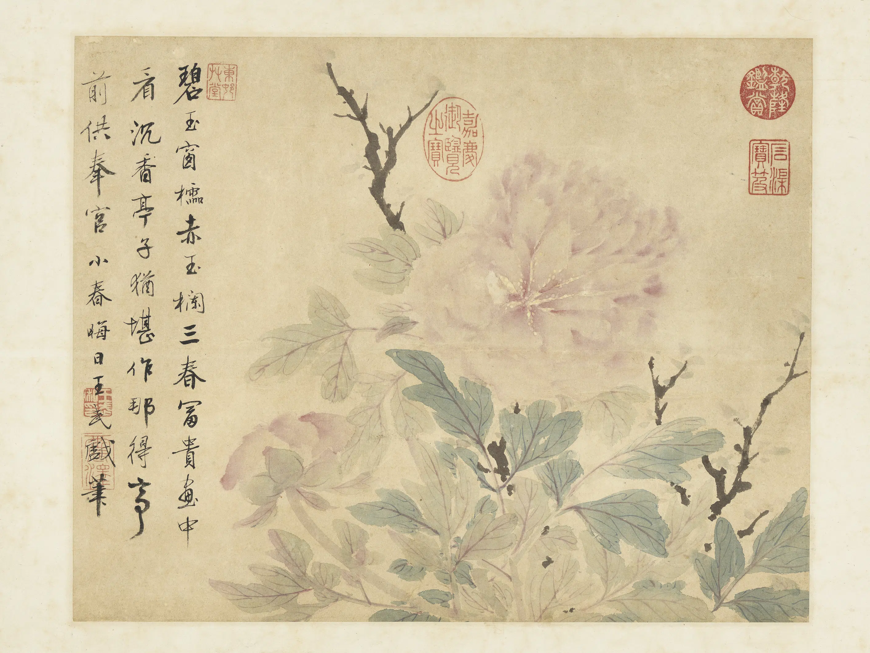 清代【王武】《书画合璧图轴中》