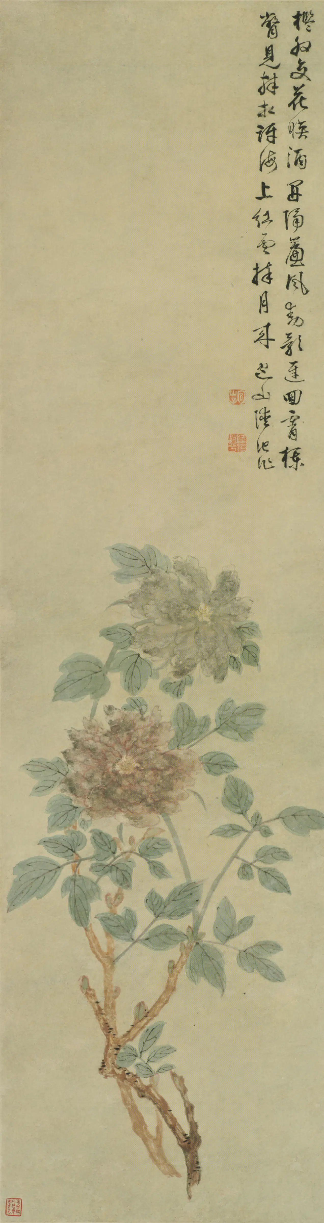 明朝【陆治】《牡丹图轴》