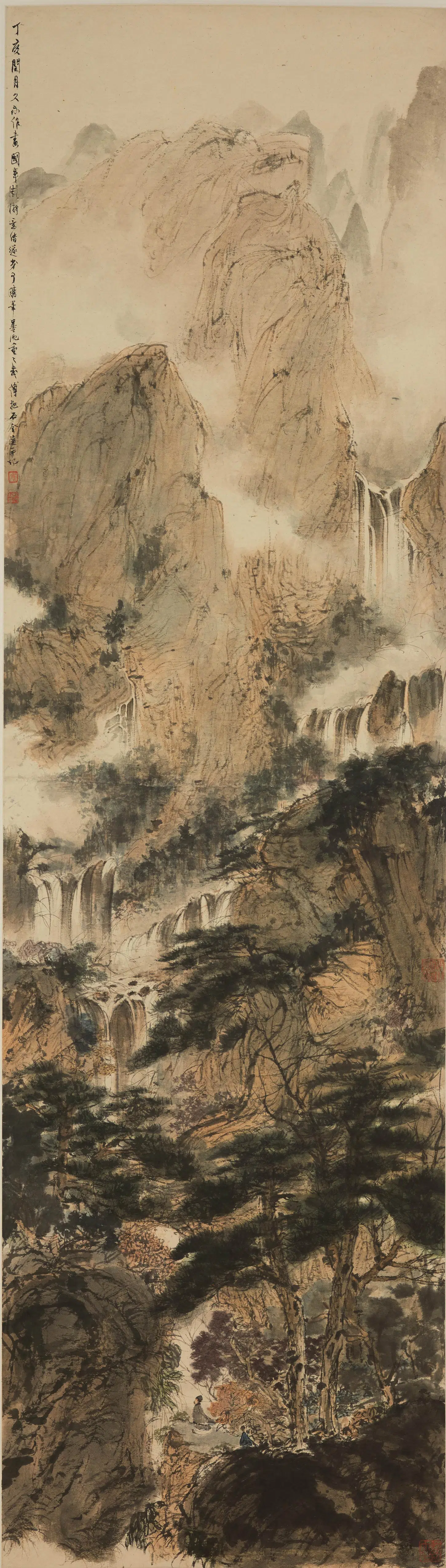 现代【傅抱石】《庐山谣诗意图轴》