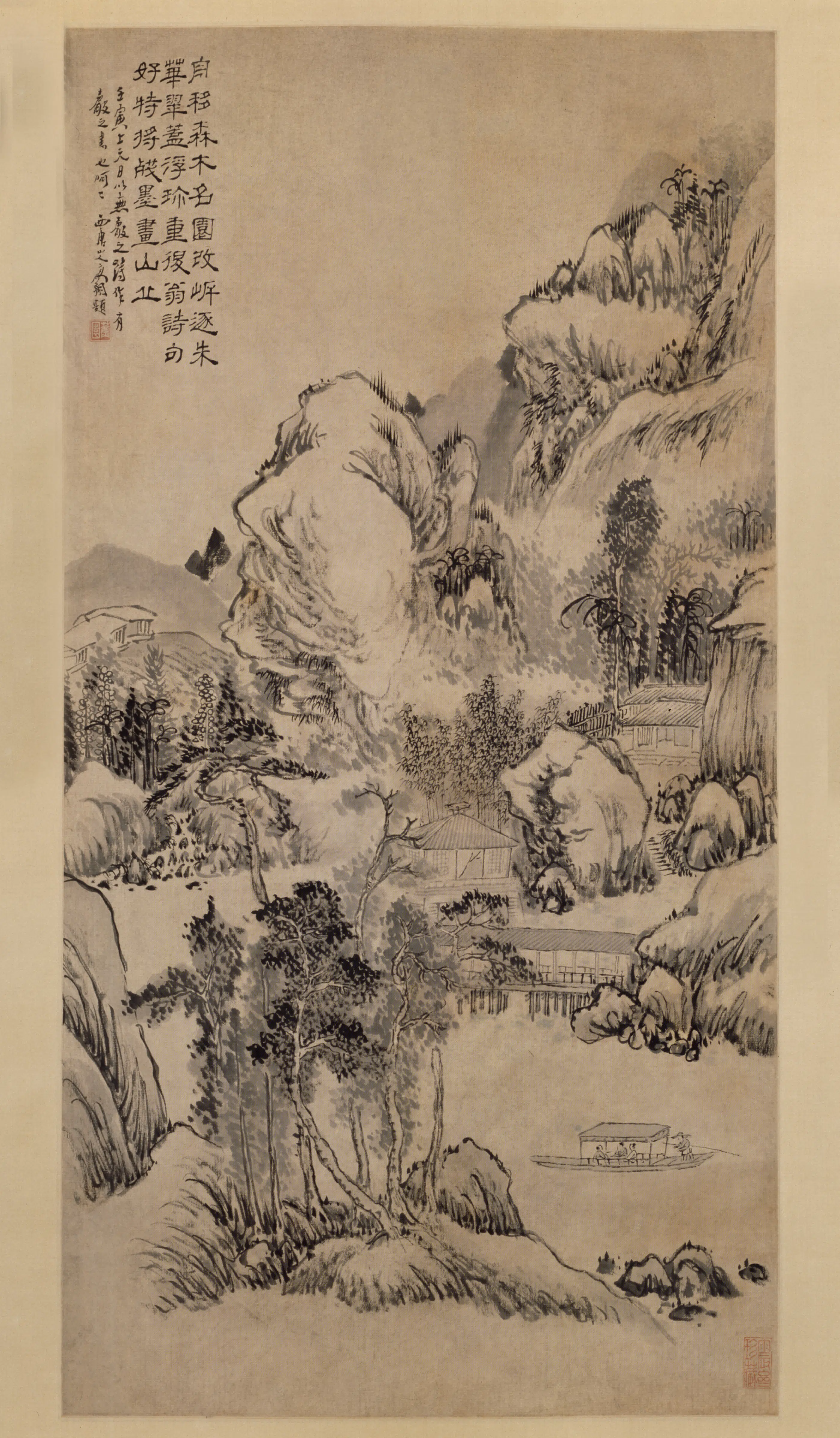 清代【高翔】《山水轴》