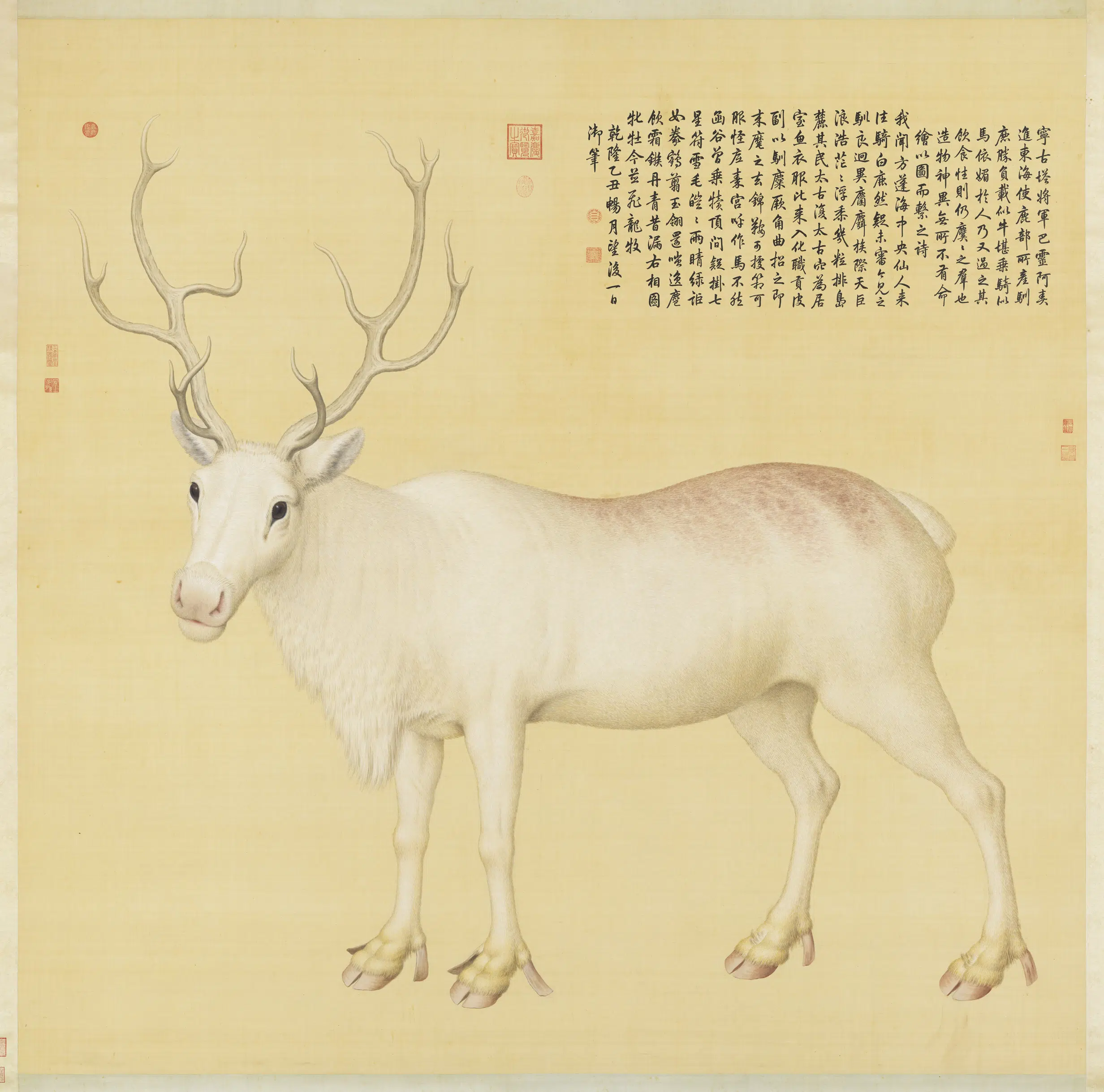 《东海驯鹿图轴》