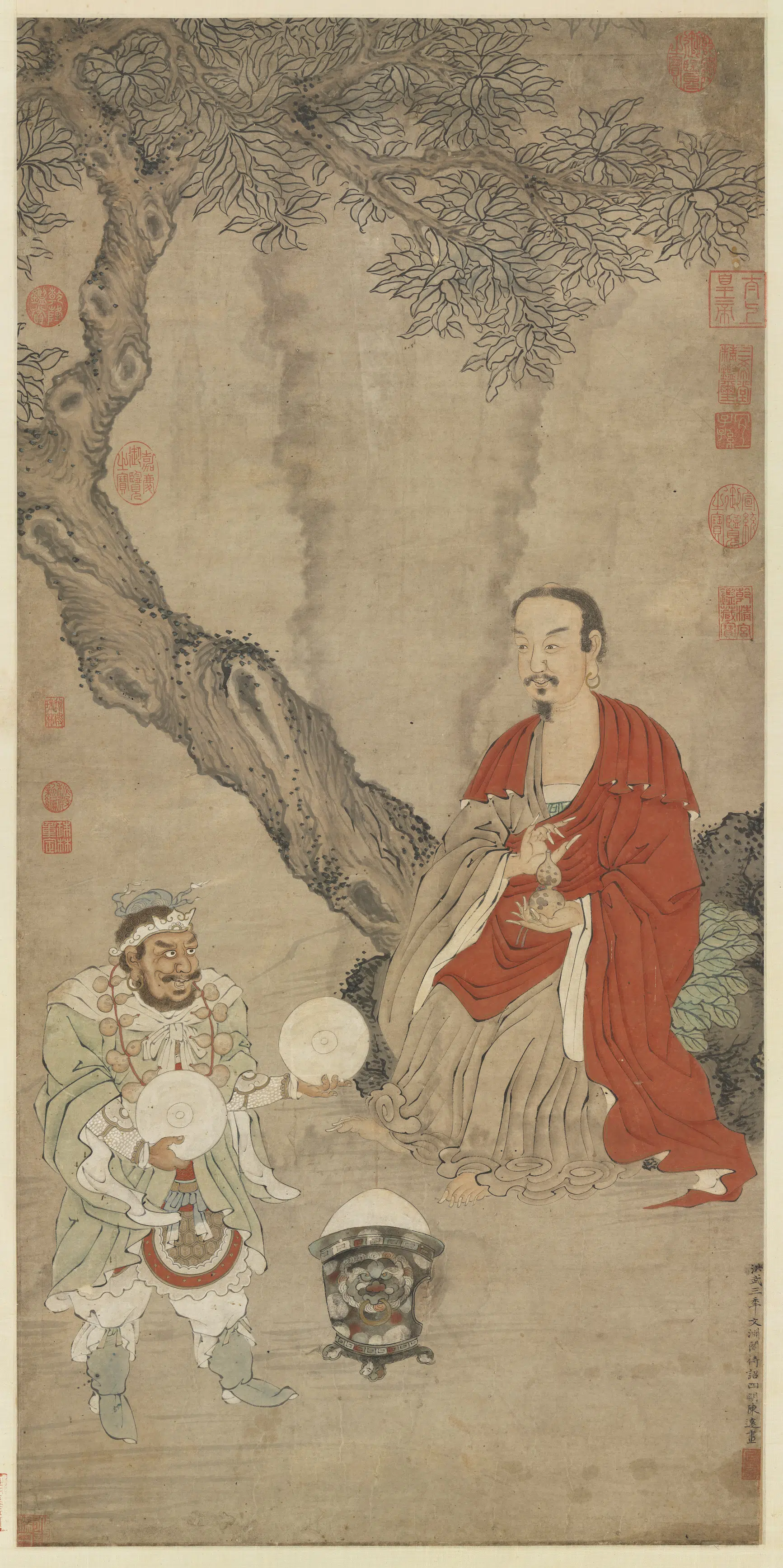 明朝【陈远】《画罗汉图轴》