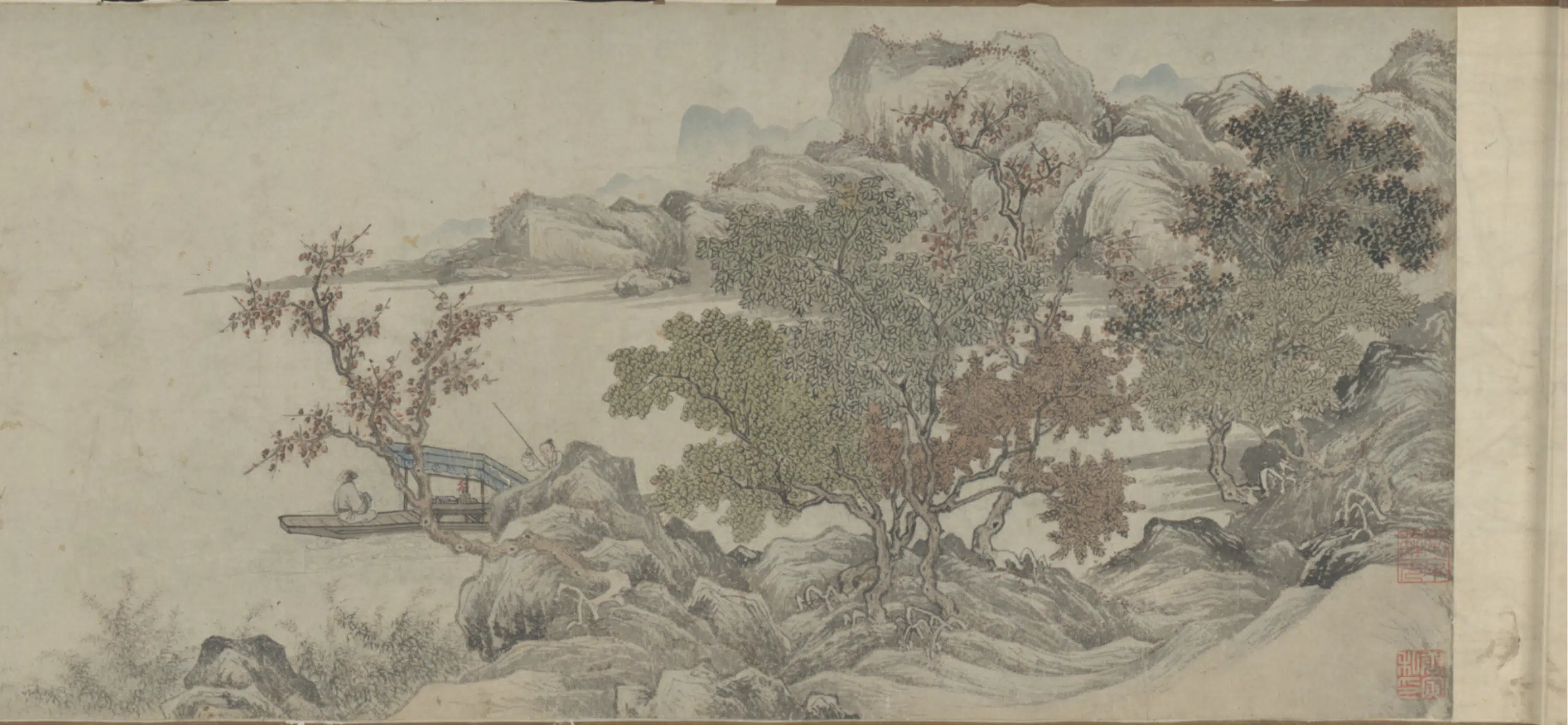 明朝【唐寅】《山水图卷》 第6张