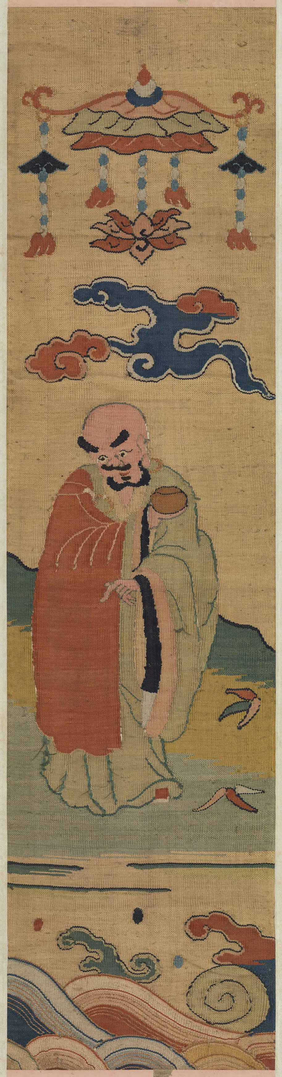 明朝《明缂丝应真像图轴》