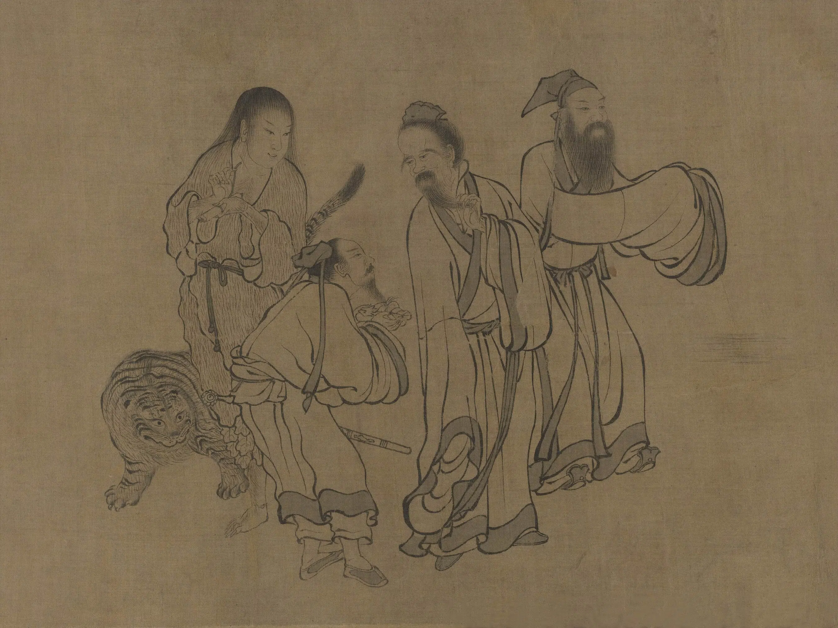 元朝【佚名】《白描群仙图卷》