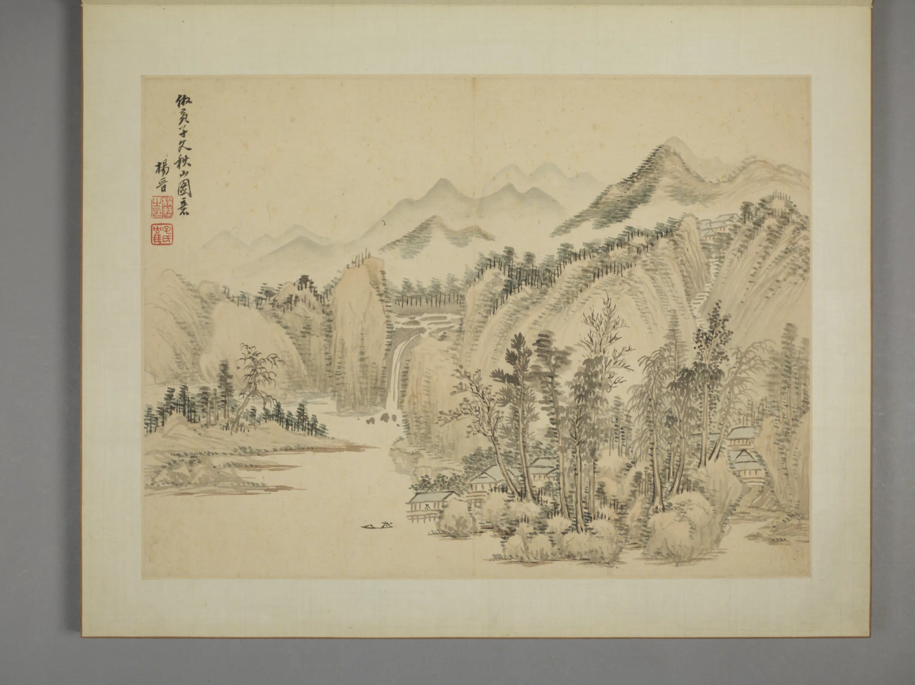 清代【杨晋】《仿古山水册(8开)》 第2张 清代【杨晋】《仿古山水册(8开)》 第2张