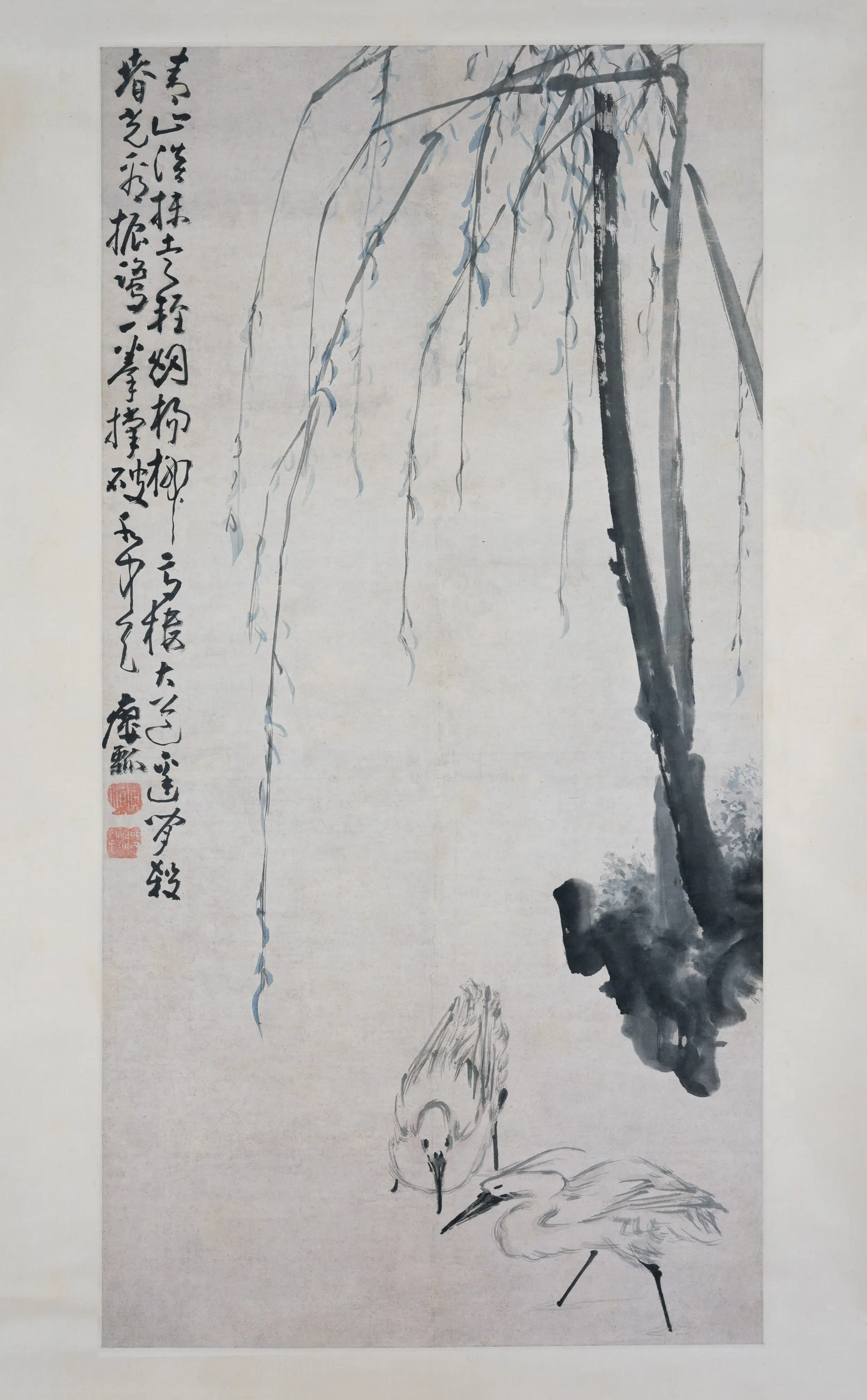 清代【黄慎】《柳鹭图轴-2》