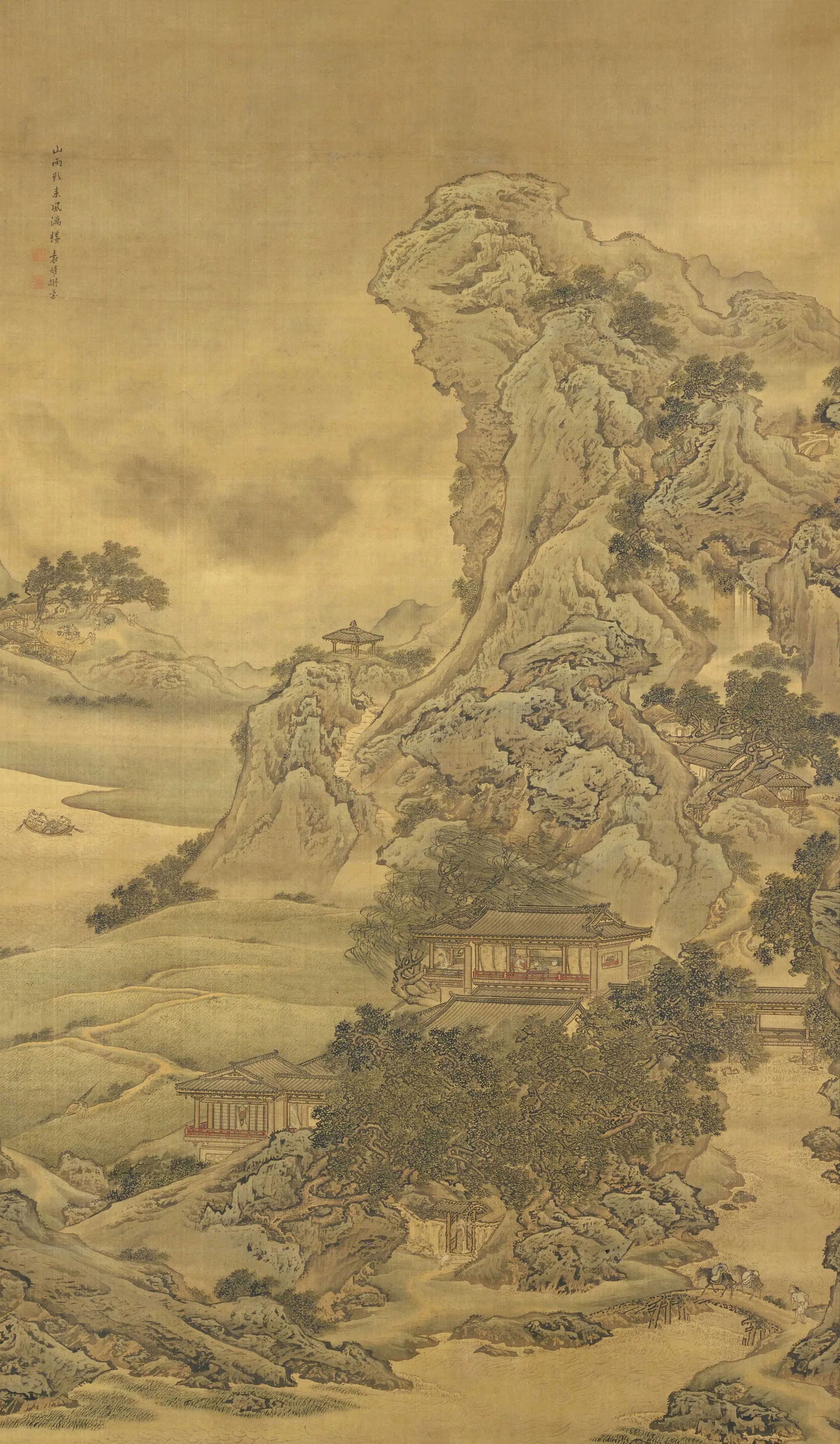 清代【袁耀】《山雨欲来图轴》