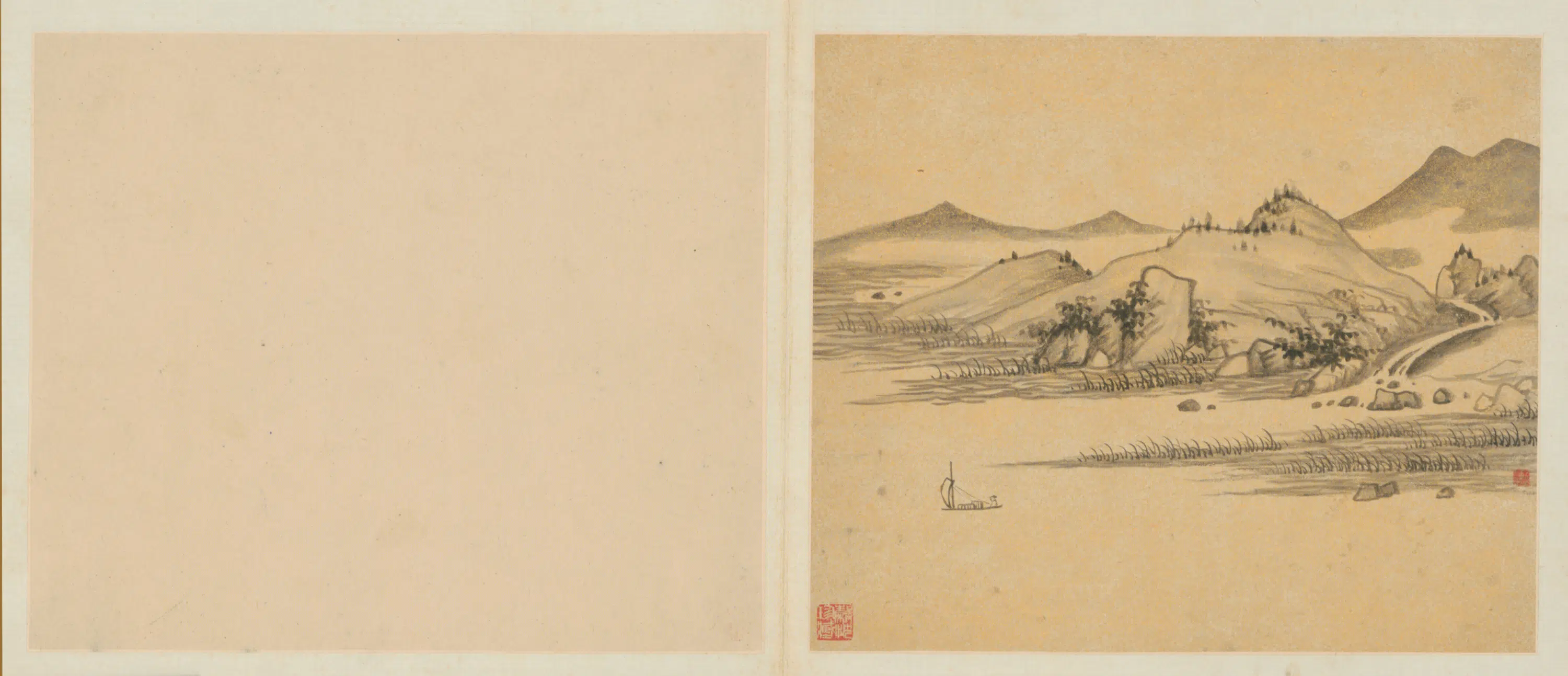 清代【弘仁】《山水册（6开）》 第2张