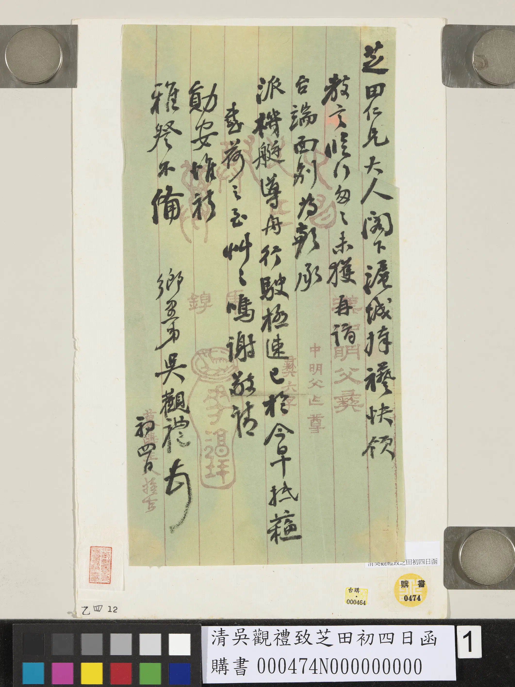 清代【吴观礼】《致芝田初四日函》