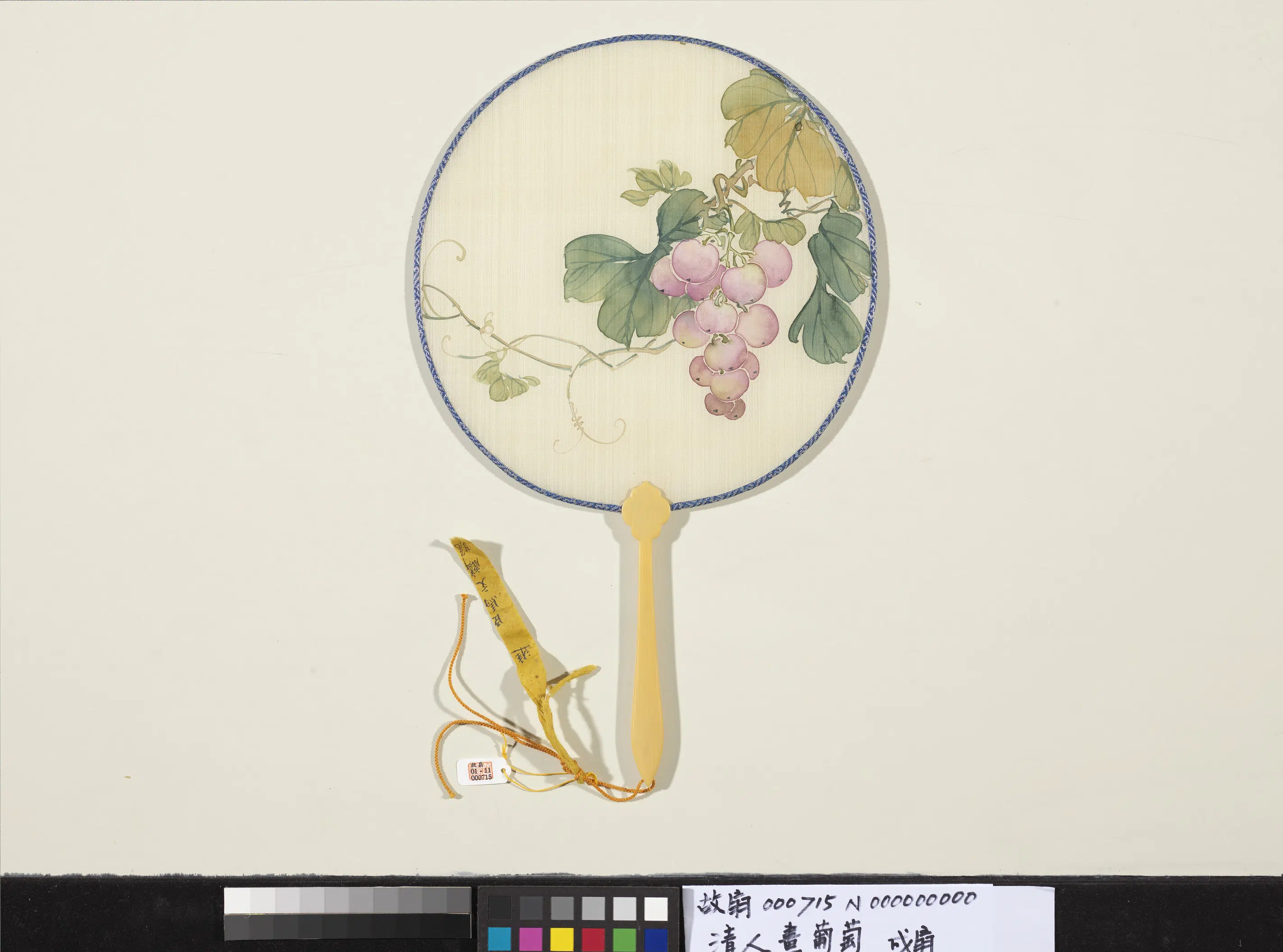 清代《清人画葡萄-成扇-3》