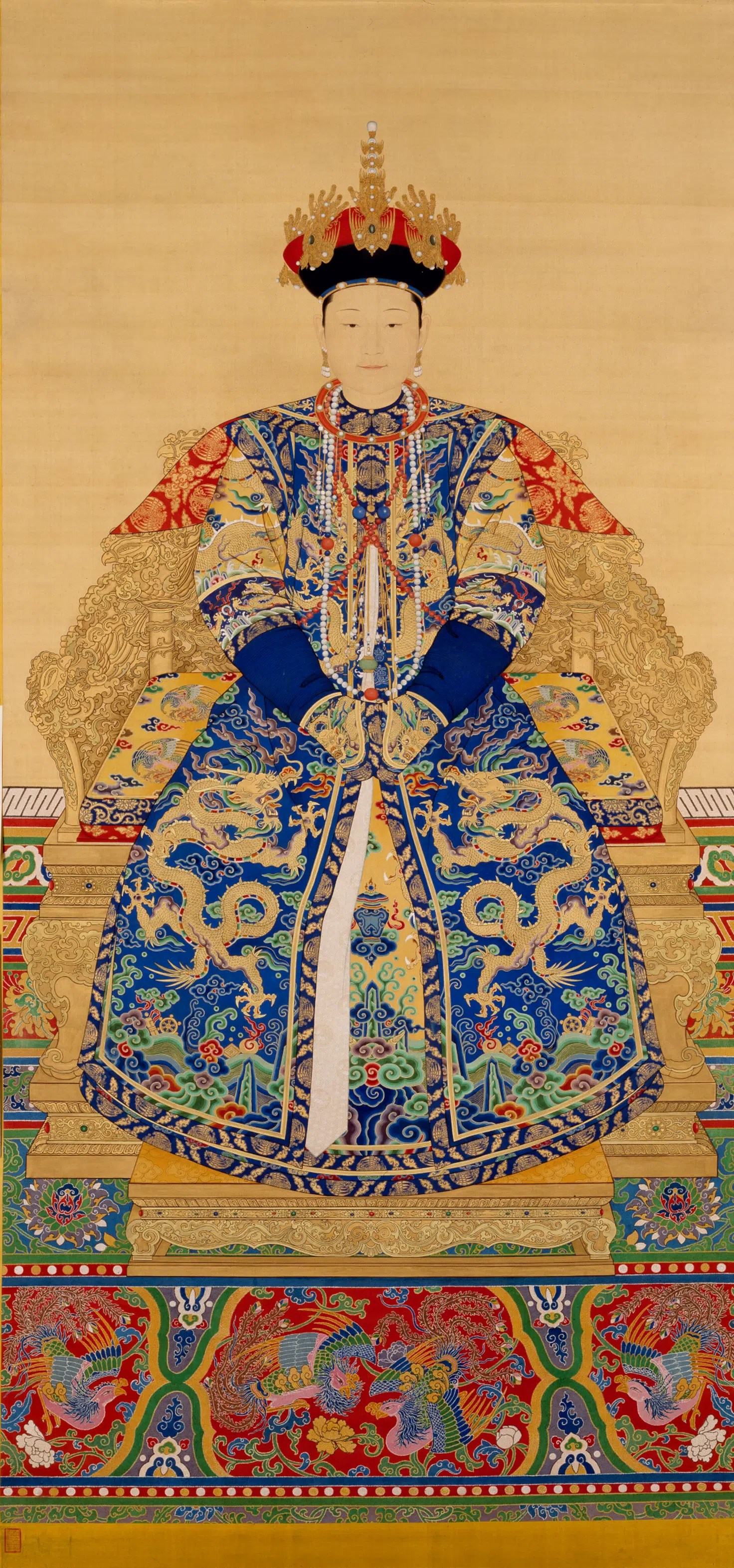 清代【清人】《画孝惠章后朝服像轴》
