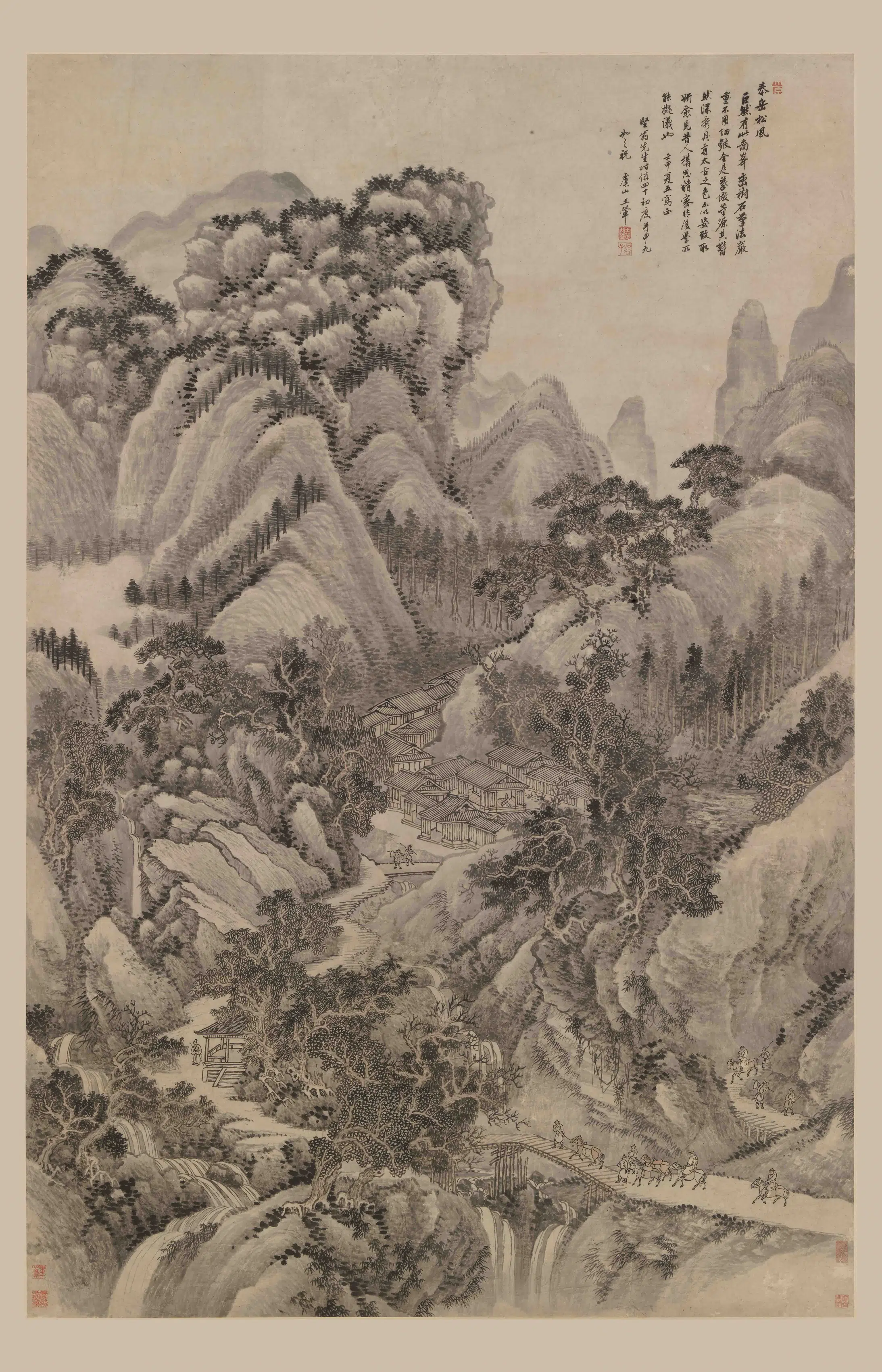 清代【王翚】《泰岳松风图轴》
