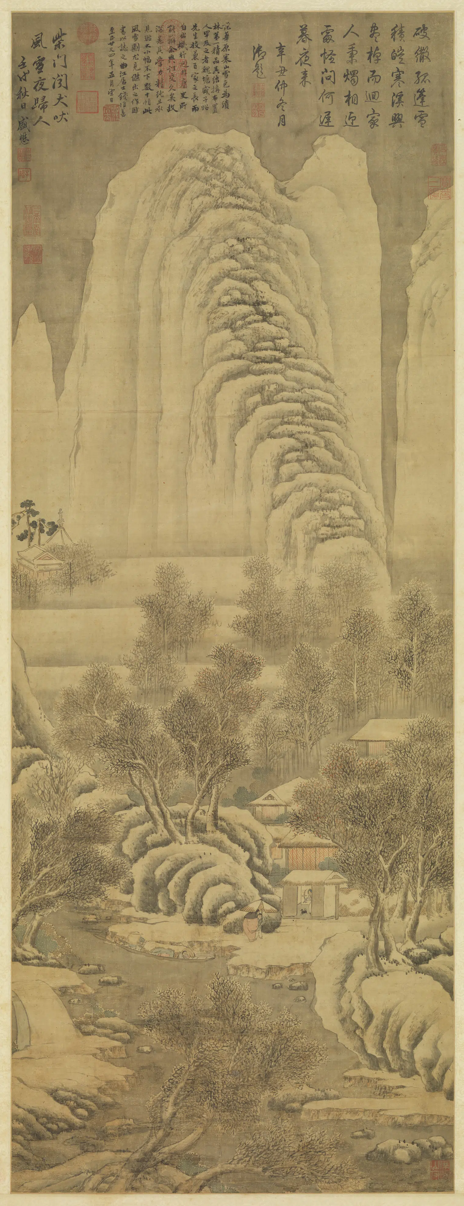 元朝【盛懋】《画雪景图轴》