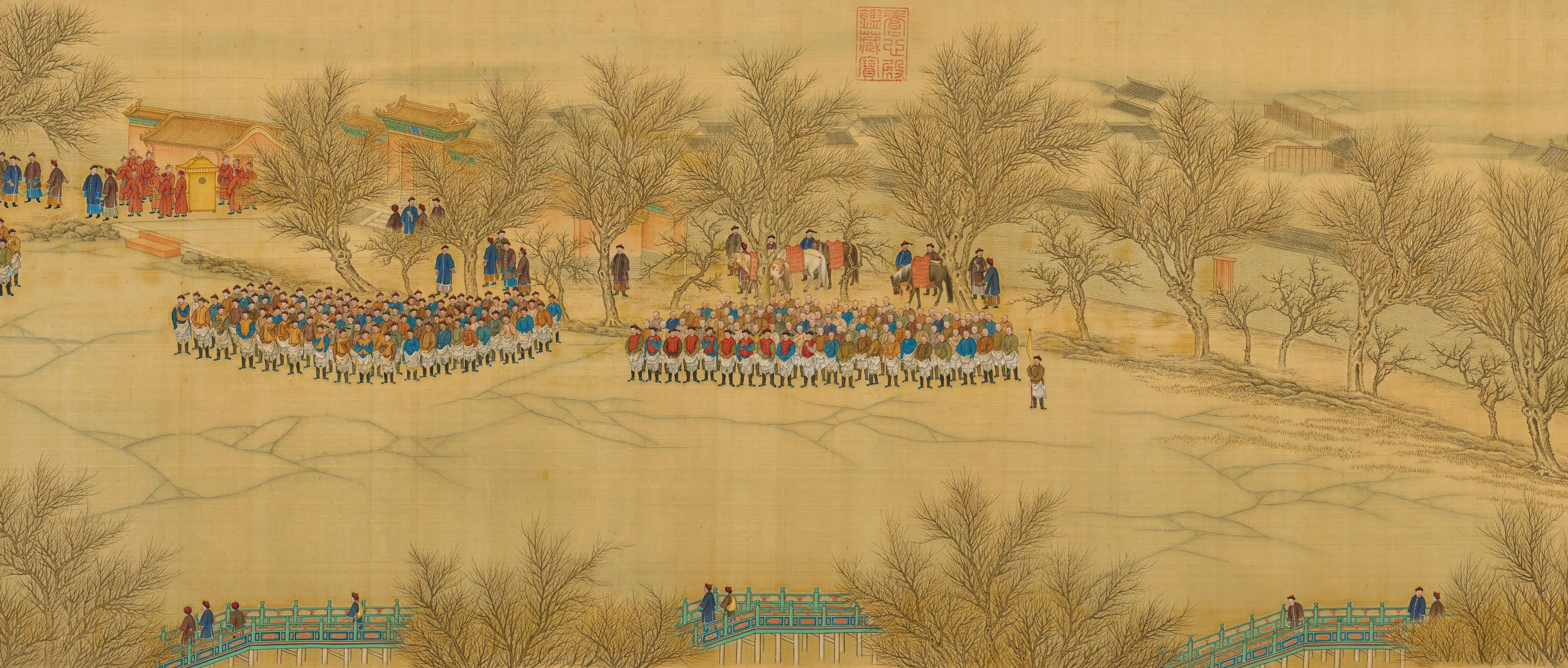 清代【张为邦】《张为邦姚文瀚合画冰嬉图卷》 第6张