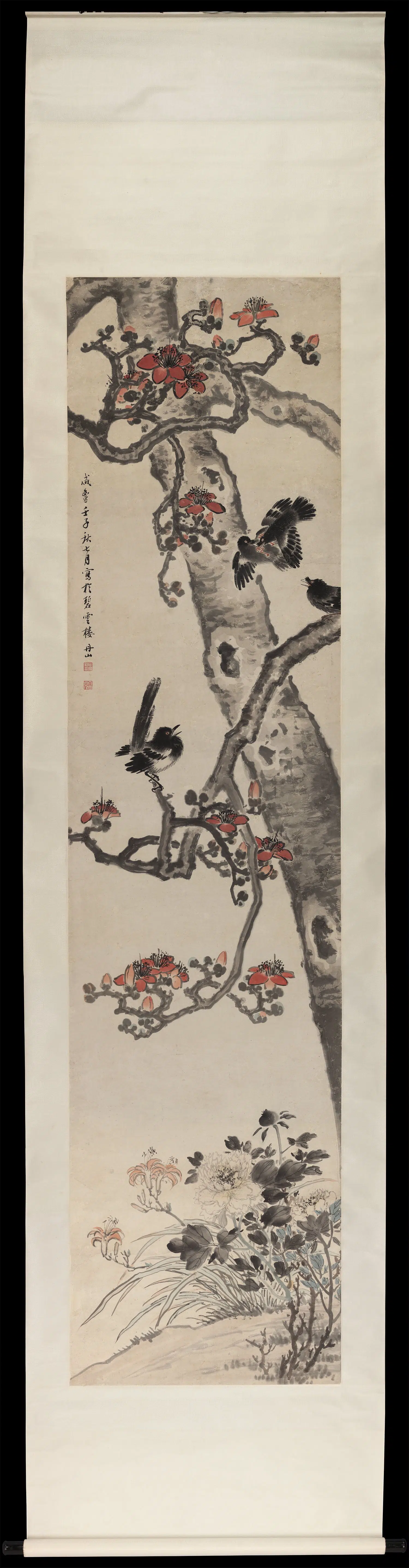 清朝【何翀】《富贵绵长图轴》