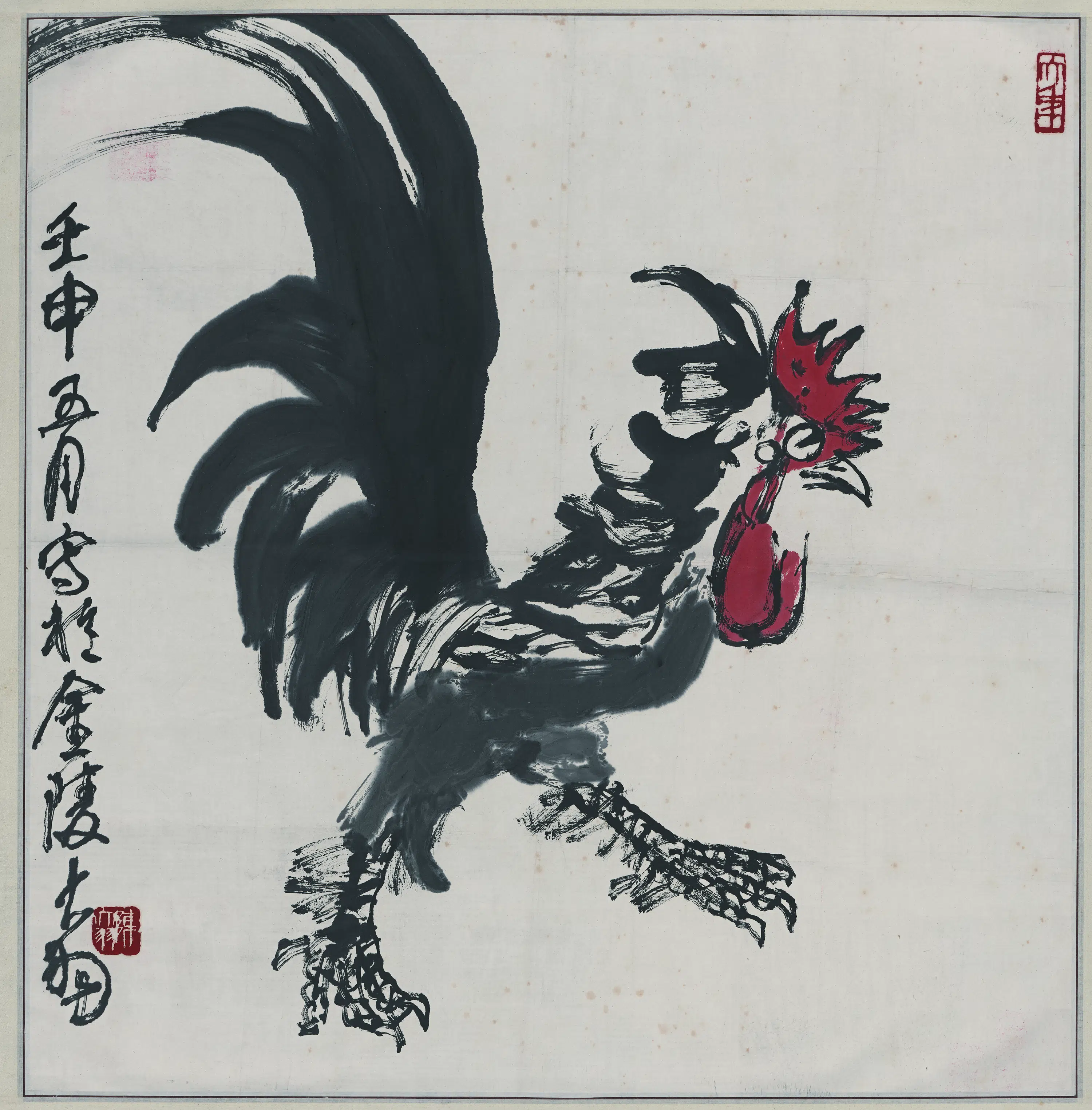 近现代【陈大羽】《雄鸡图轴-2》