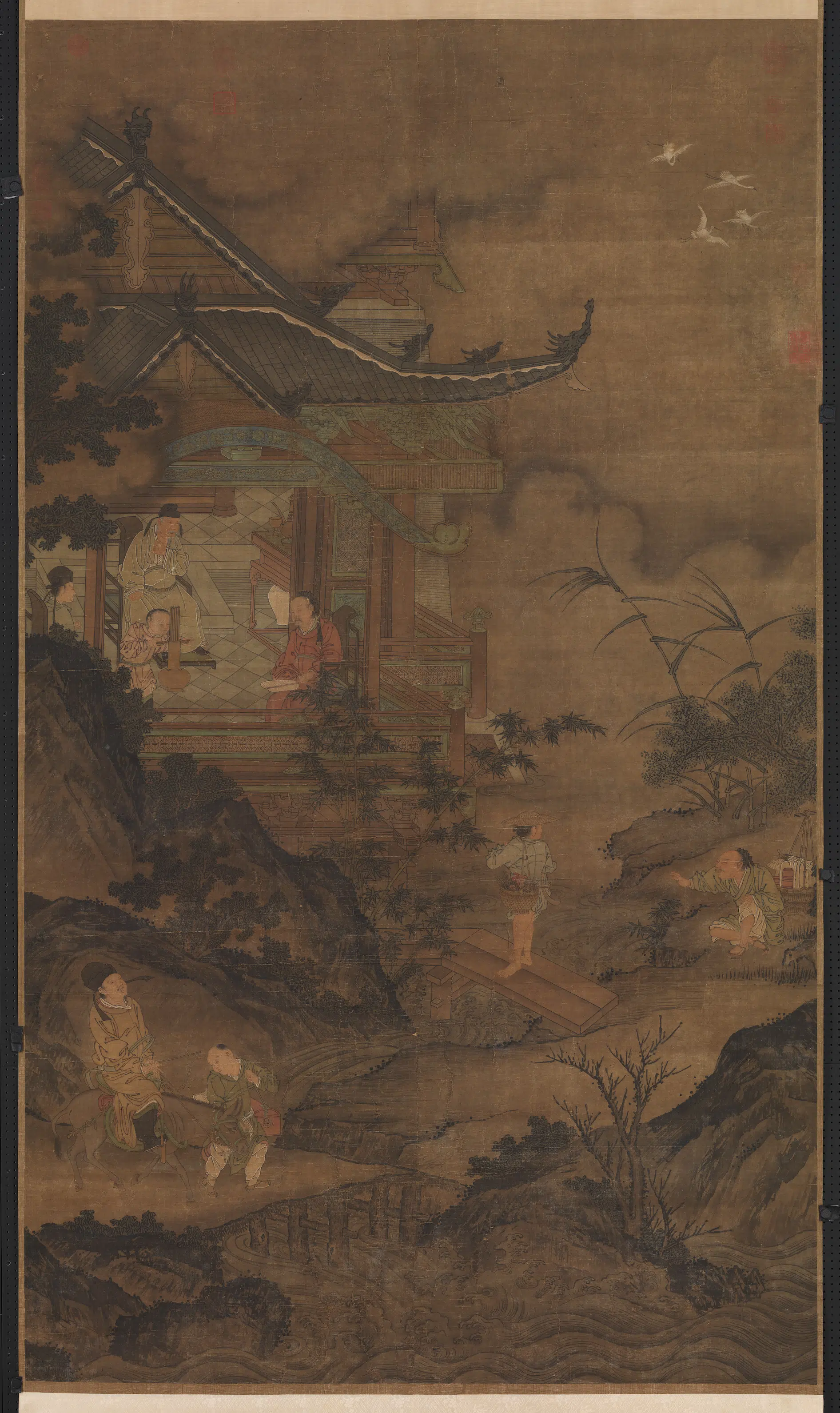 南宋【李嵩】《仙筹增庆图轴》