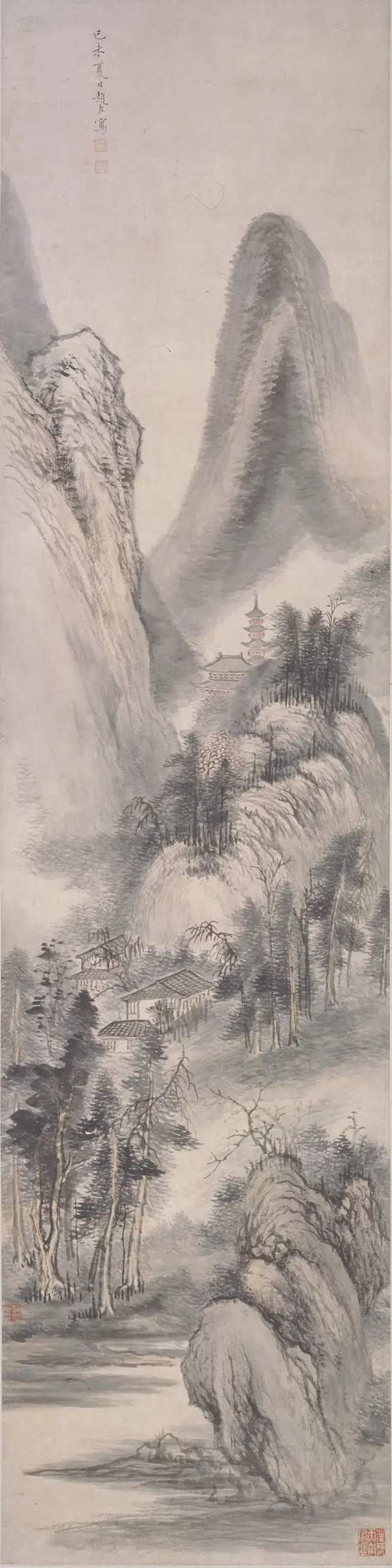 明朝【赵左】《山水轴》