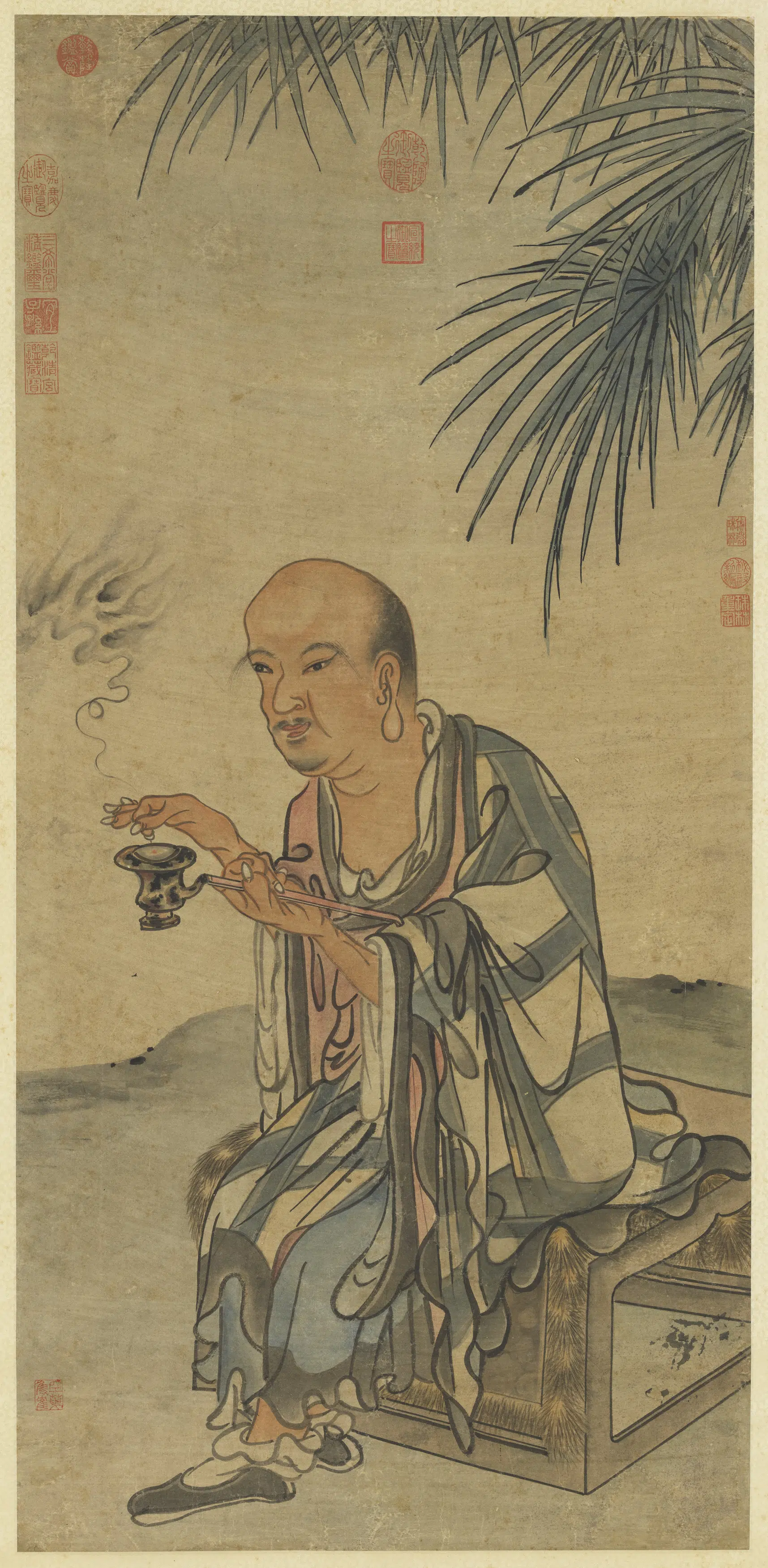 元代《元人画应真像（二）图轴》