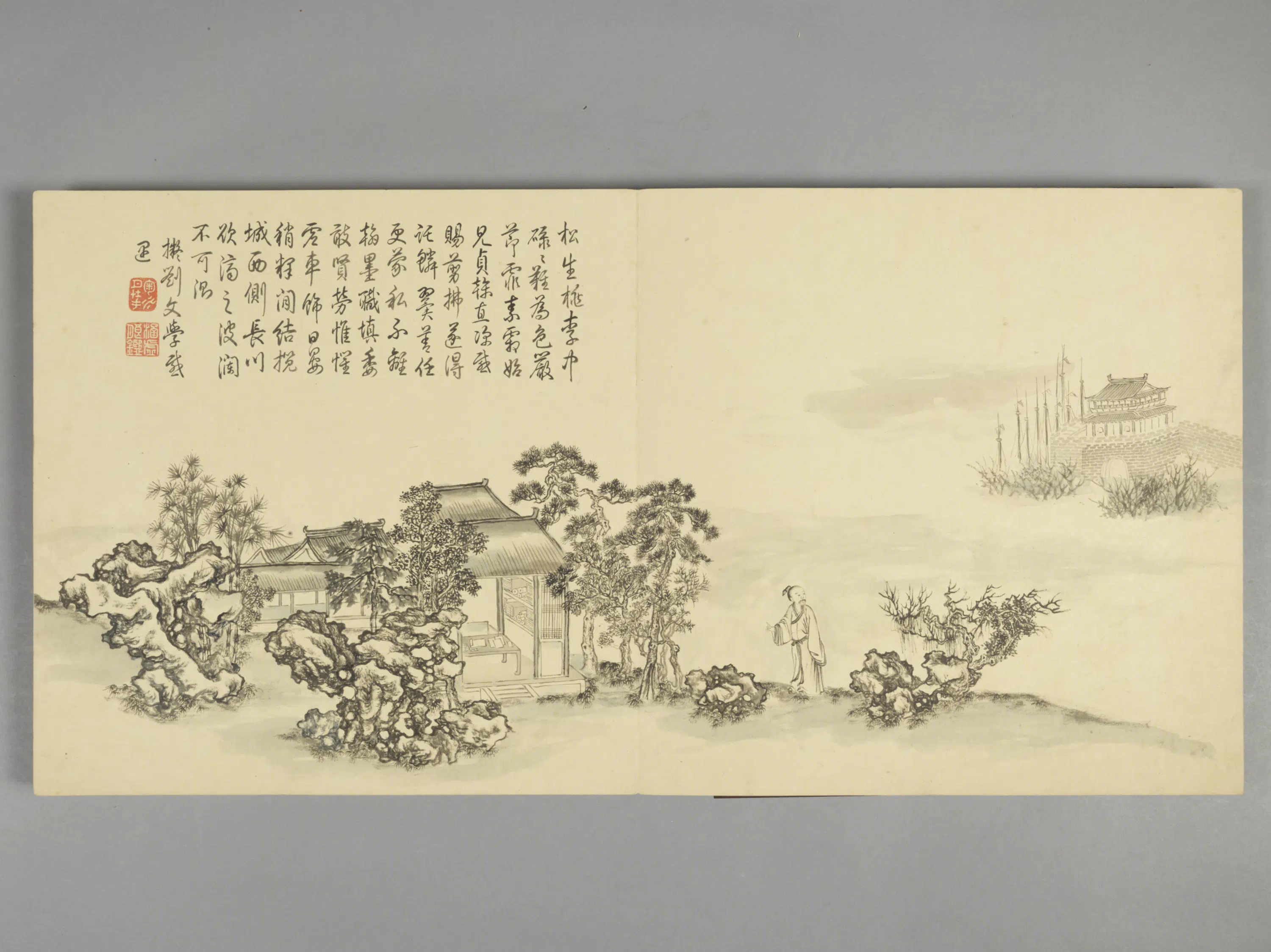 清代【爱新觉罗弘历-乾隆-清高宗】《董邦达画拟古诗意图册(30开)》 第26张 清代【爱新觉罗弘历-乾隆-清高宗】《董邦达画拟古诗意图册(30开)》 第26张