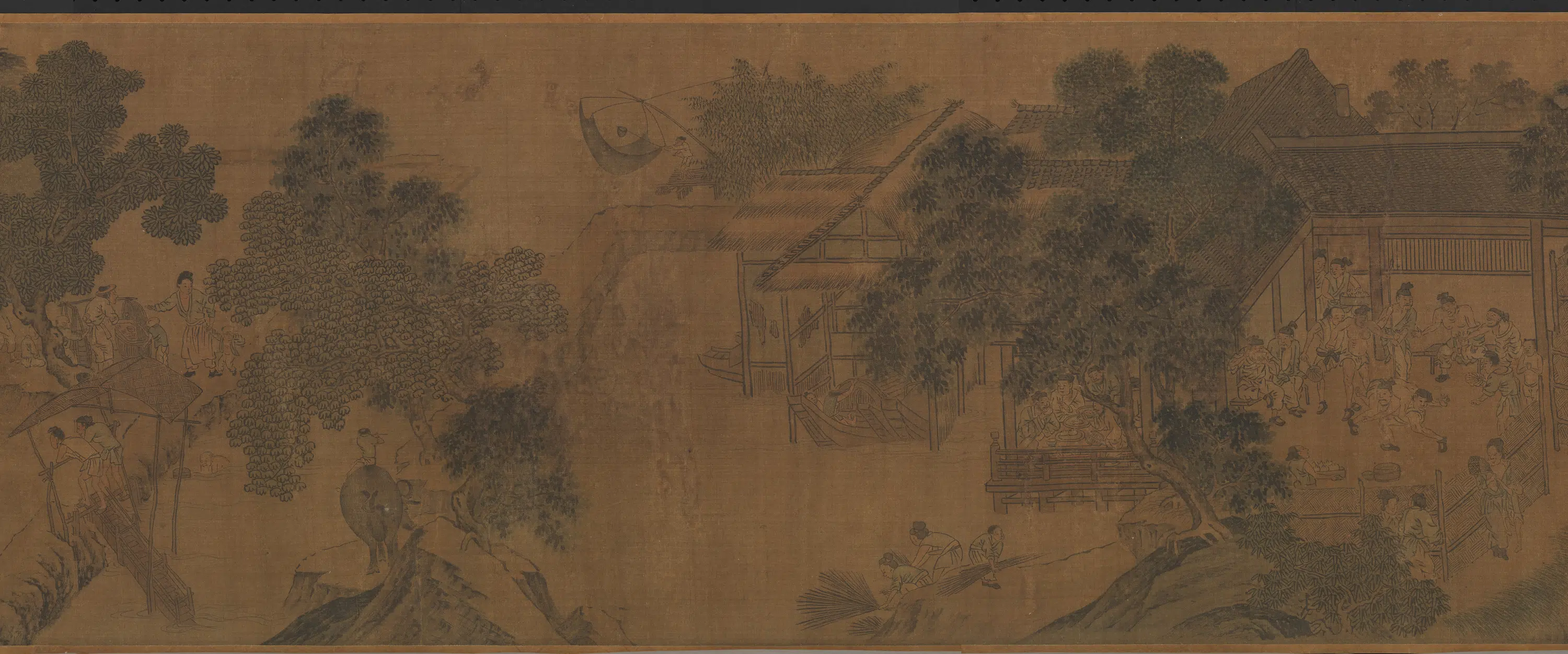 隋唐【李思训】《耕渔图卷》 第3张
