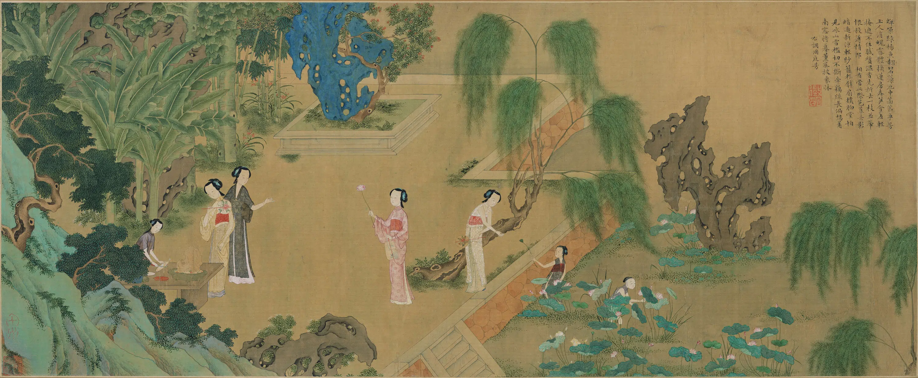 明朝【仇英】《摘莲图卷》