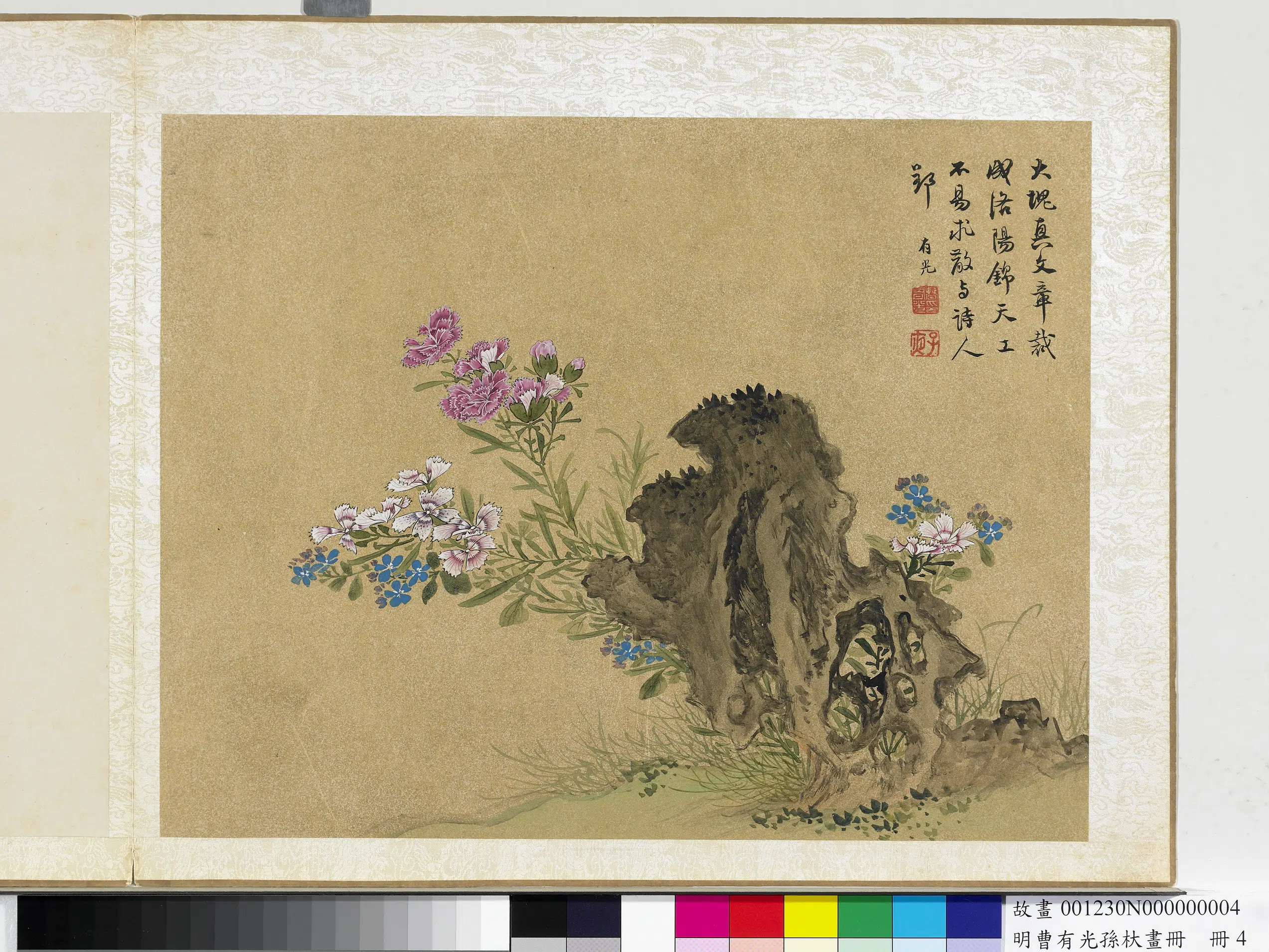 明朝【曹有光】《孙杕画册-石竹》