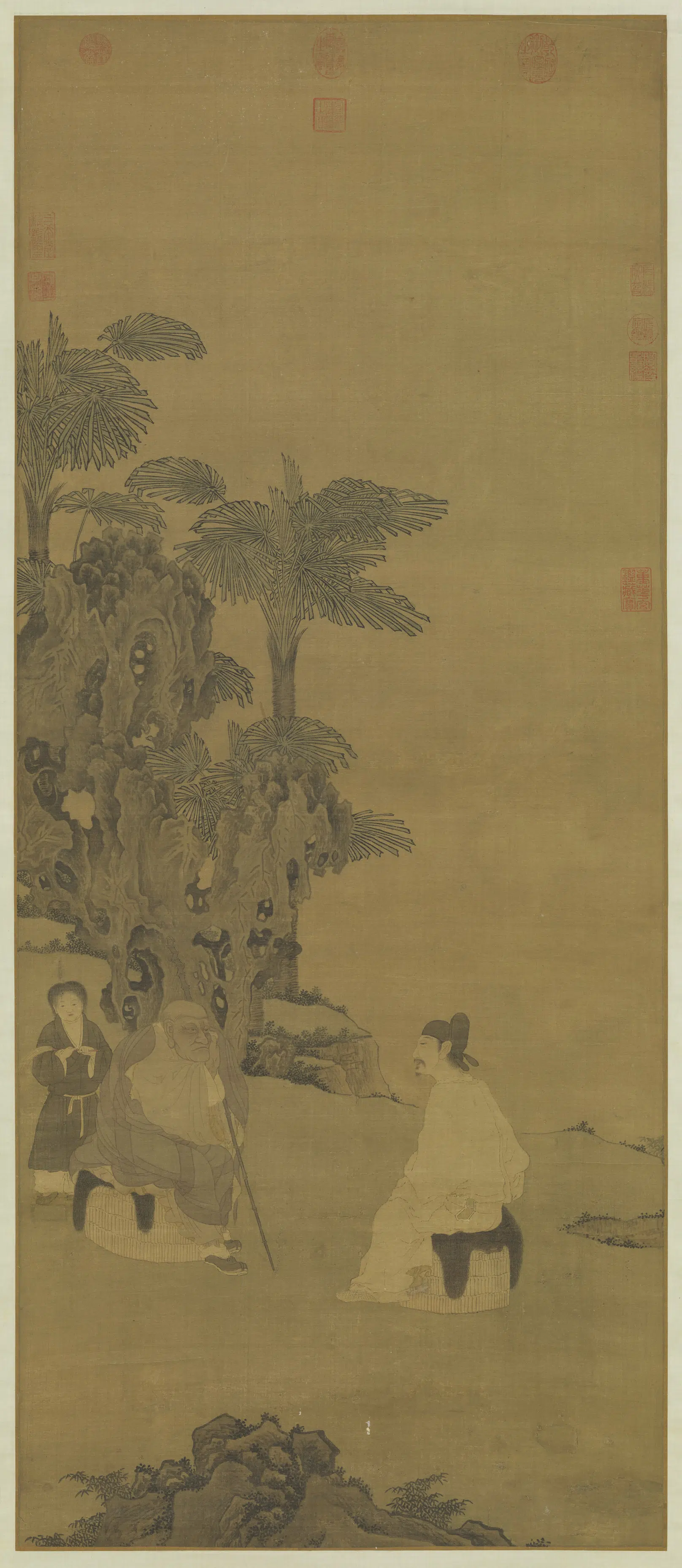 元代《元人传经图轴》