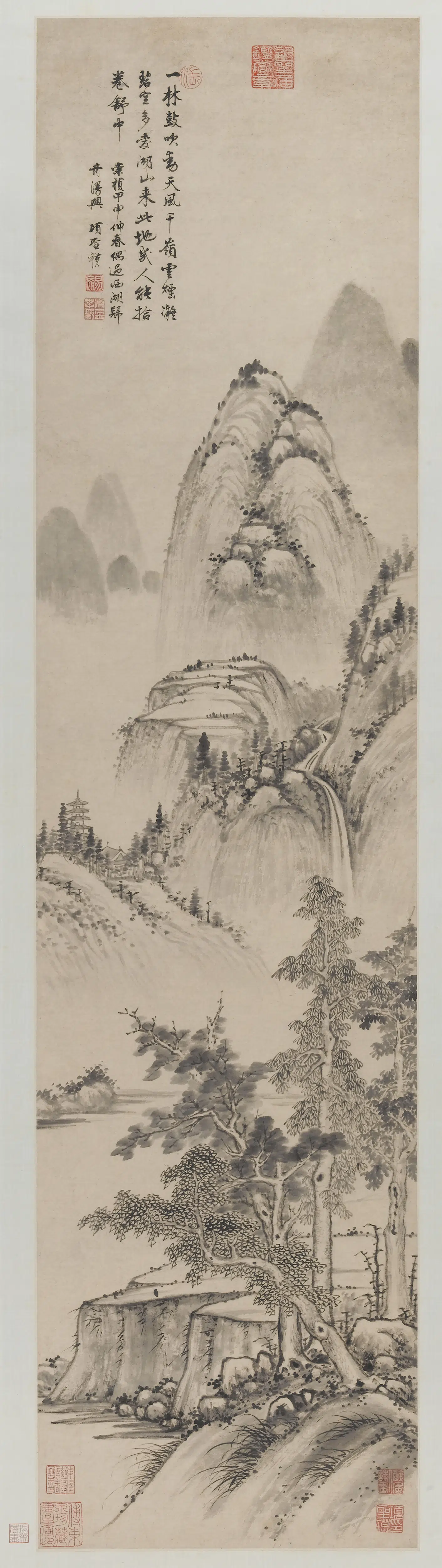 明朝【项圣谟】《西湖漫兴图轴》