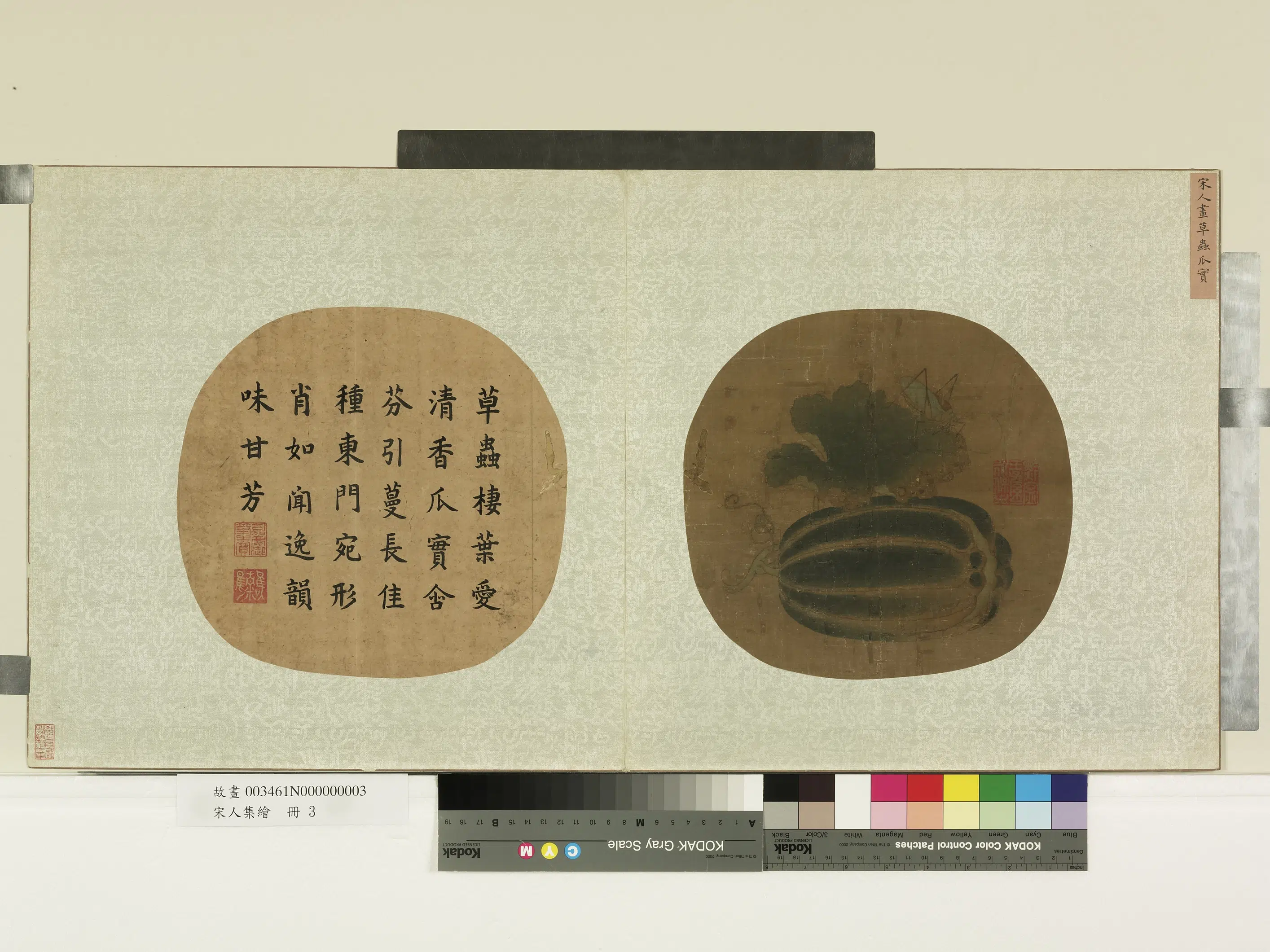 宋代《宋人集绘册-宋人画草虫瓜实》