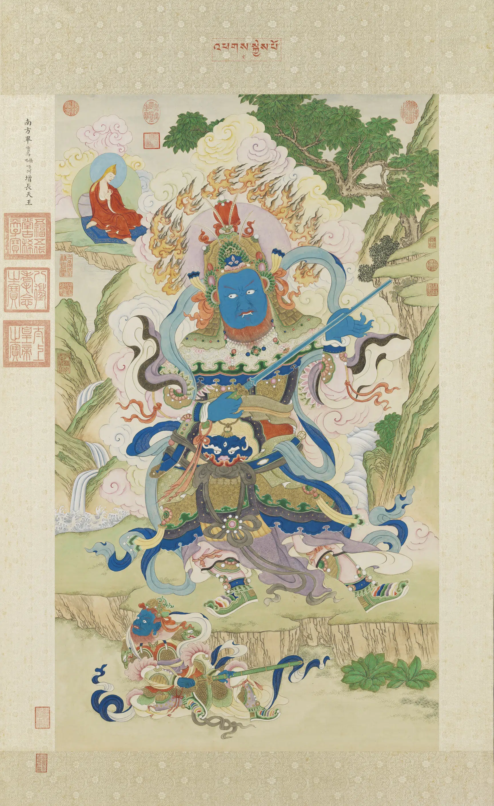 清代【姚文瀚】《画南方增长天王像图轴》
