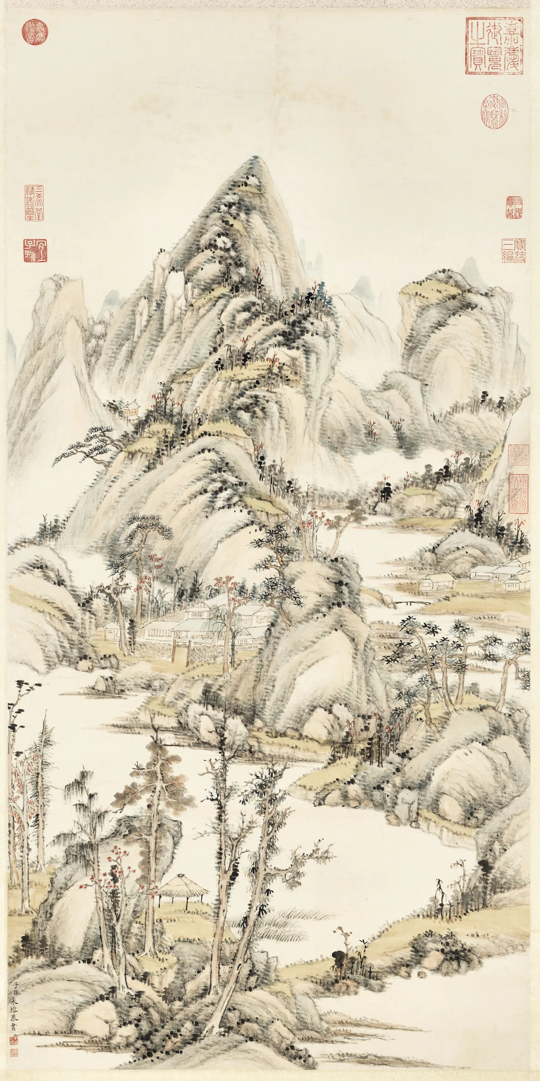 清代【爱新觉罗·永瑢】《画山水轴》
