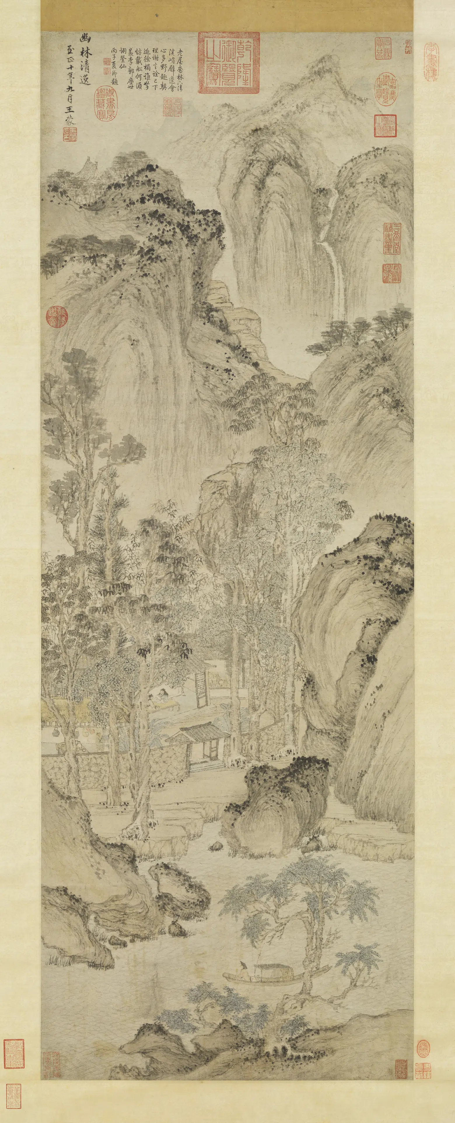 元朝【王蒙】《幽林逸图轴》