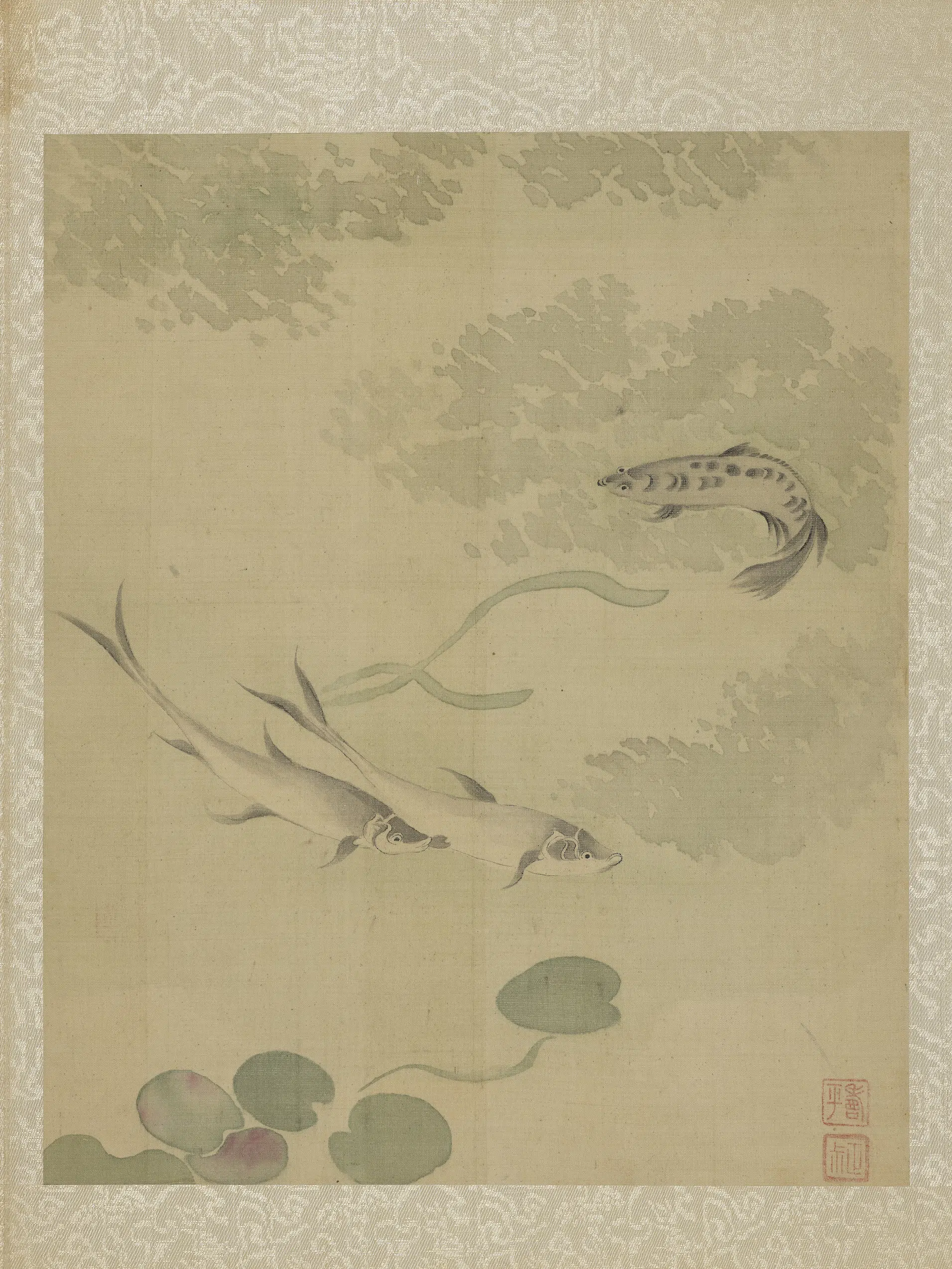 清代【恽寿平】《鱼藻图册-鱼藻-2》