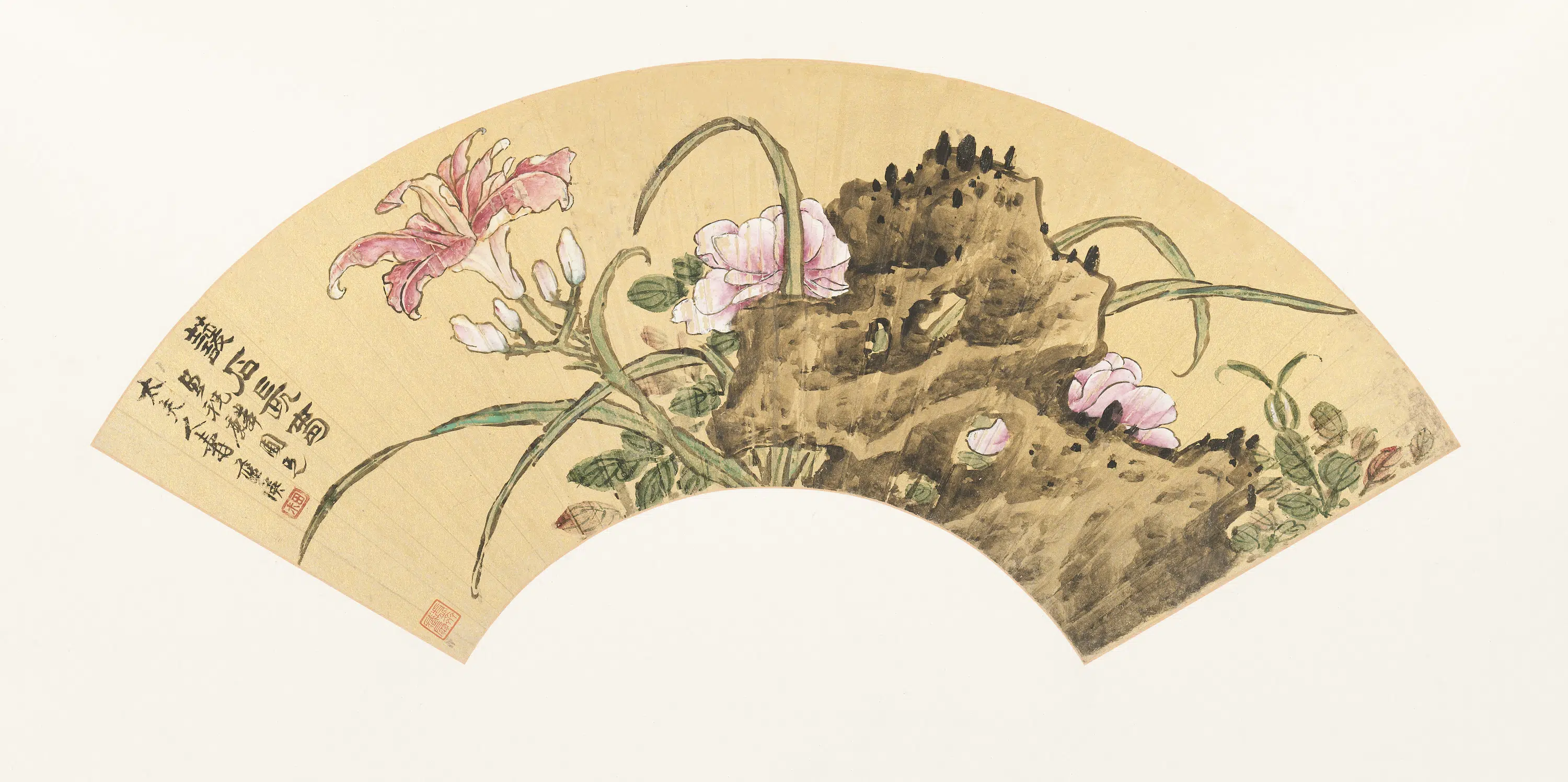 明朝【蓝瑛】《花鸟扇册》