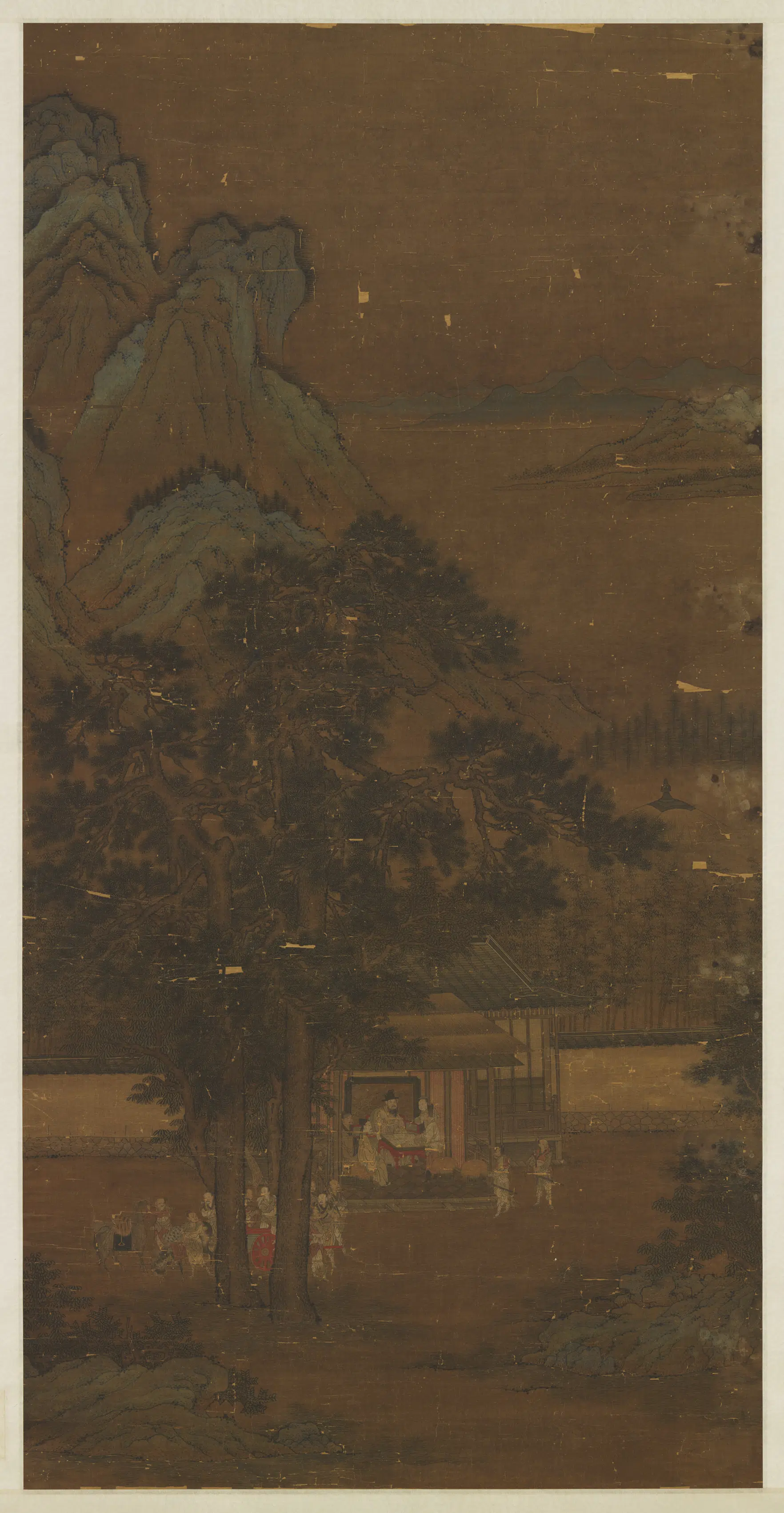 元朝【唐棣】《山水图轴》