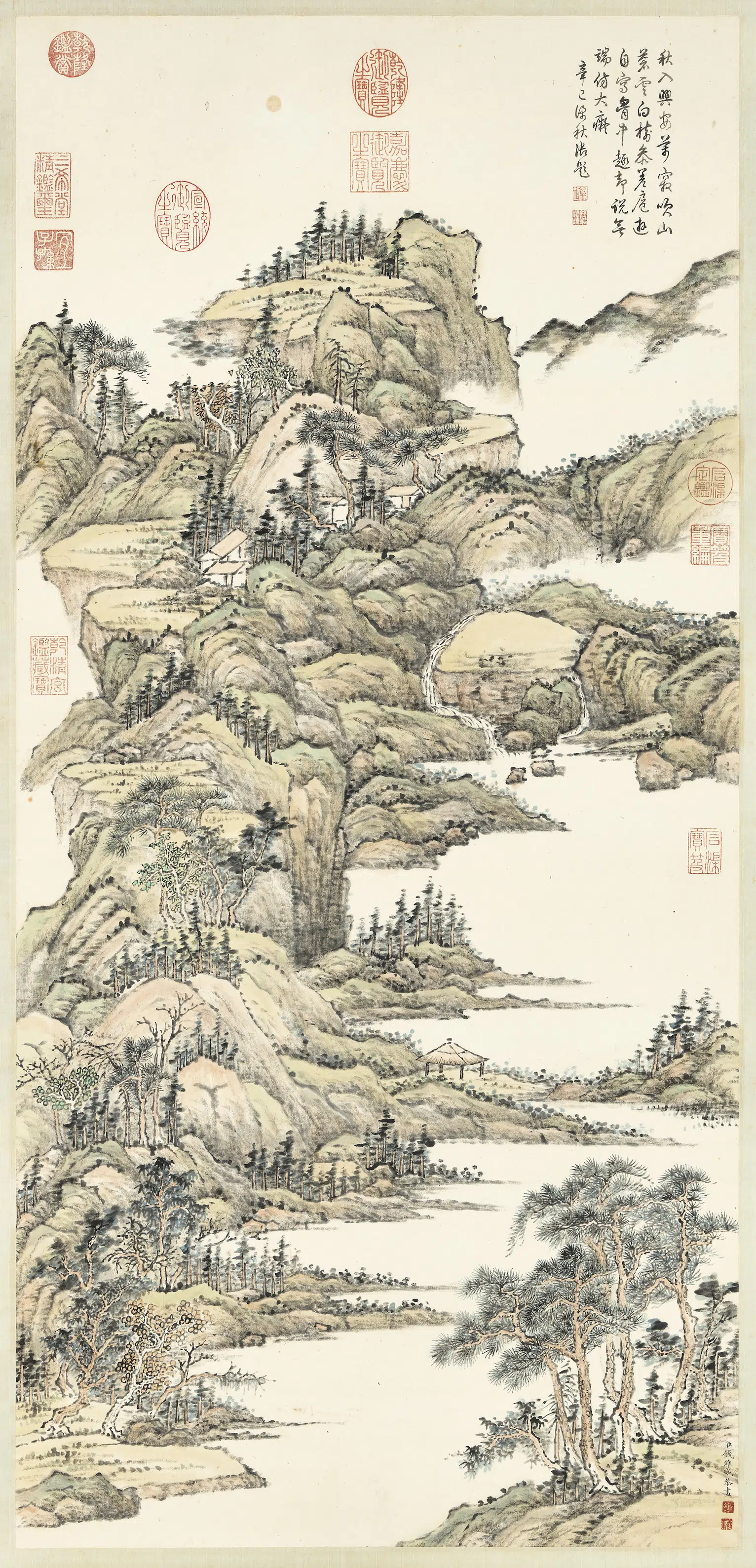 清代【钱维城】《仿黄公望秋山图轴》 第1张
