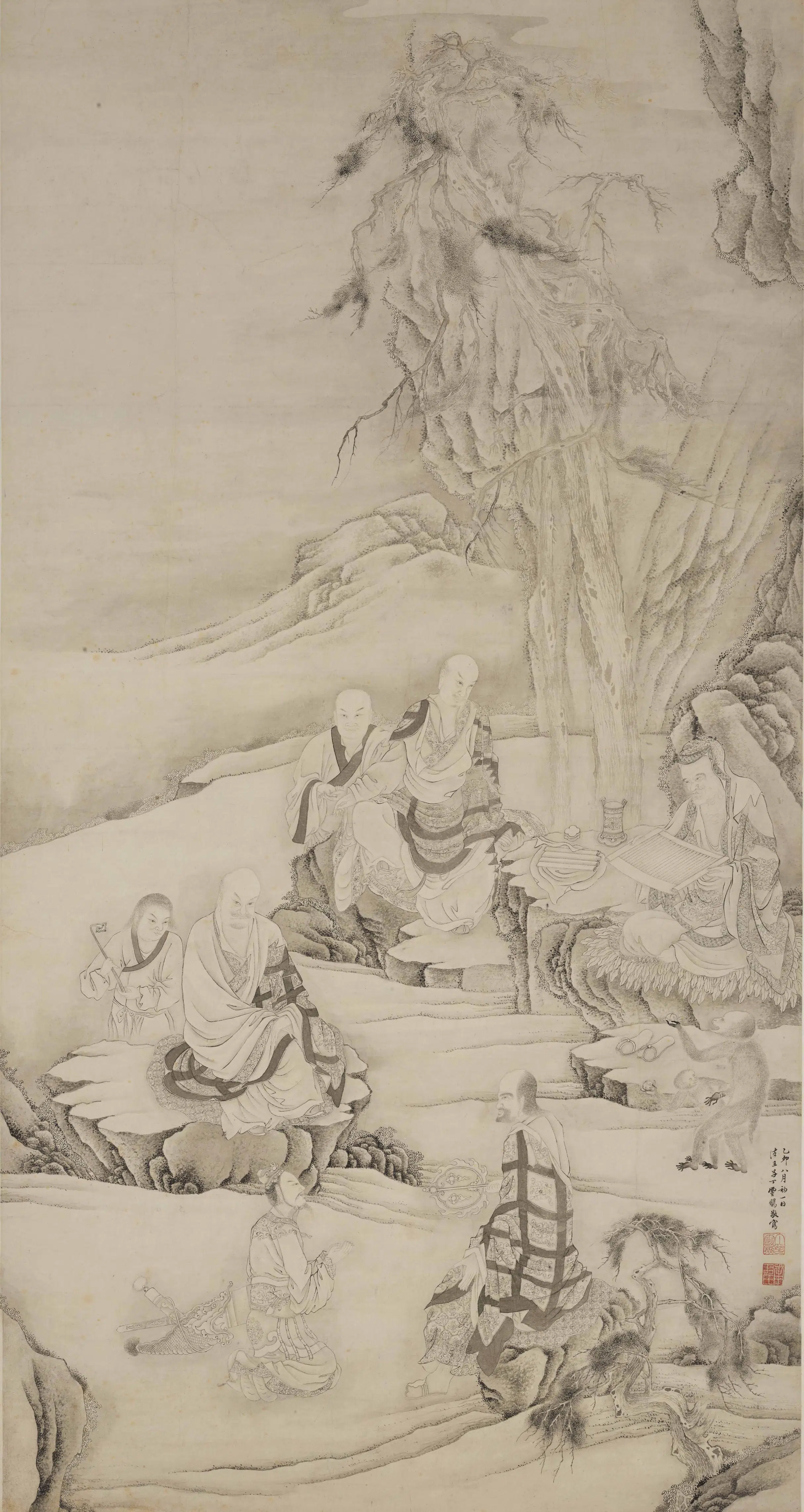 明朝【丁云鹏】《罗汉图轴》