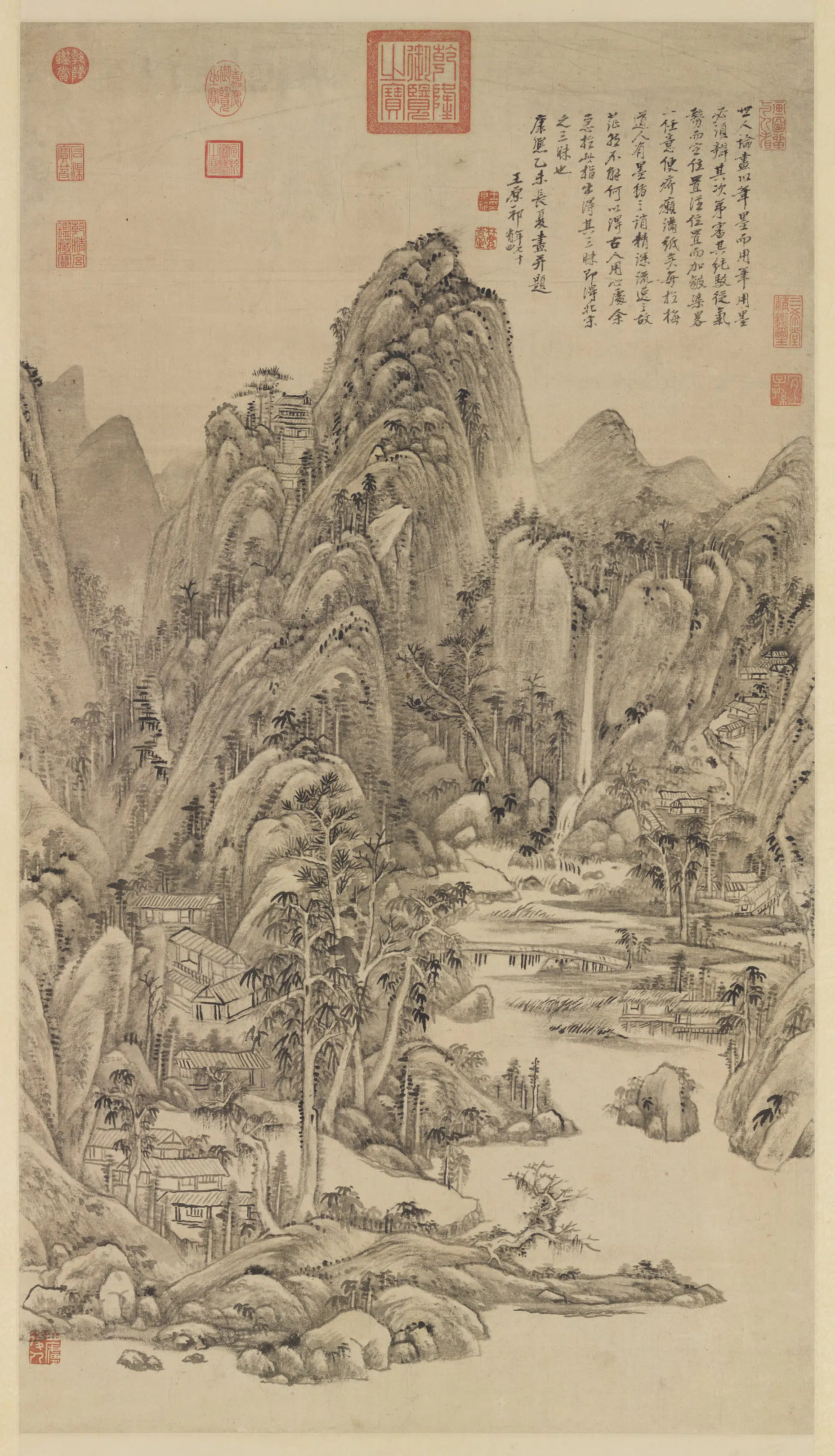 清代【王原祁】《仿北宋人山水图轴》
