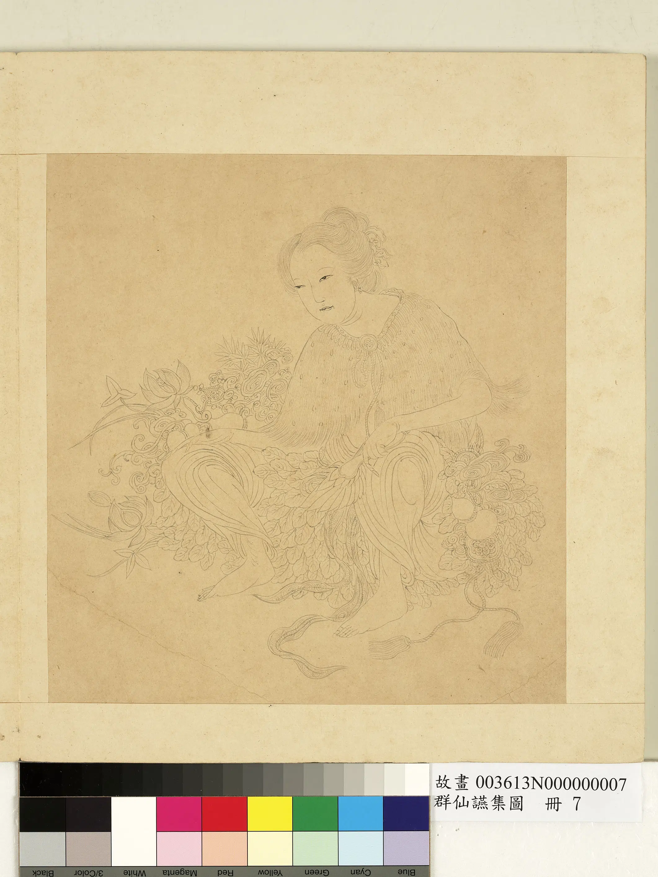 清朝【佚名】《群仙燕集图册-仙女与花卉》