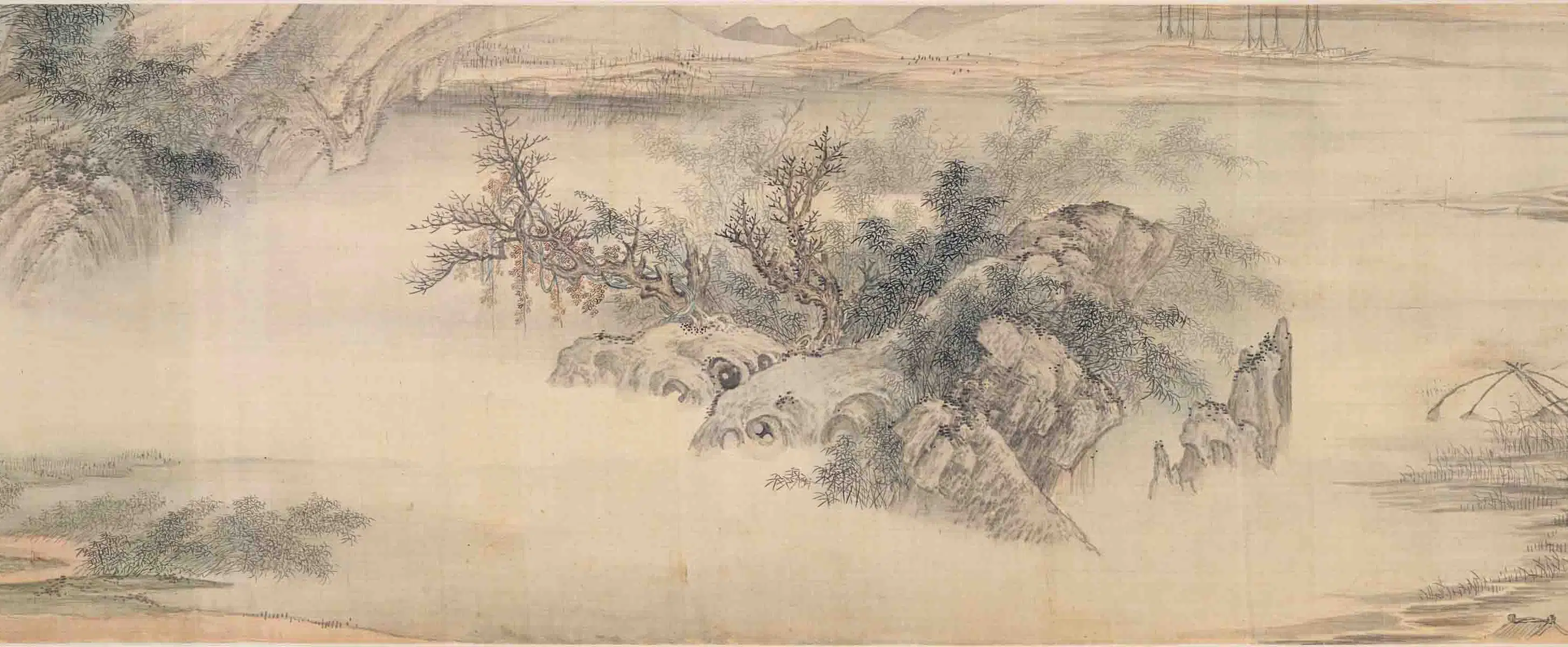 清代【王槩（王概）】《秋帆旷揽图卷》 第2张