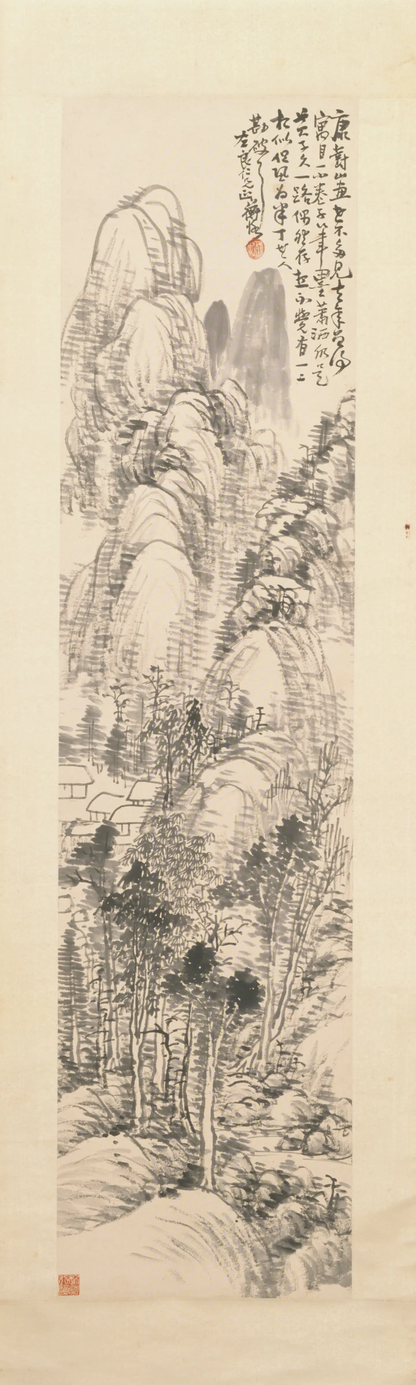 清-近代【陈衡恪】《山水轴-3》