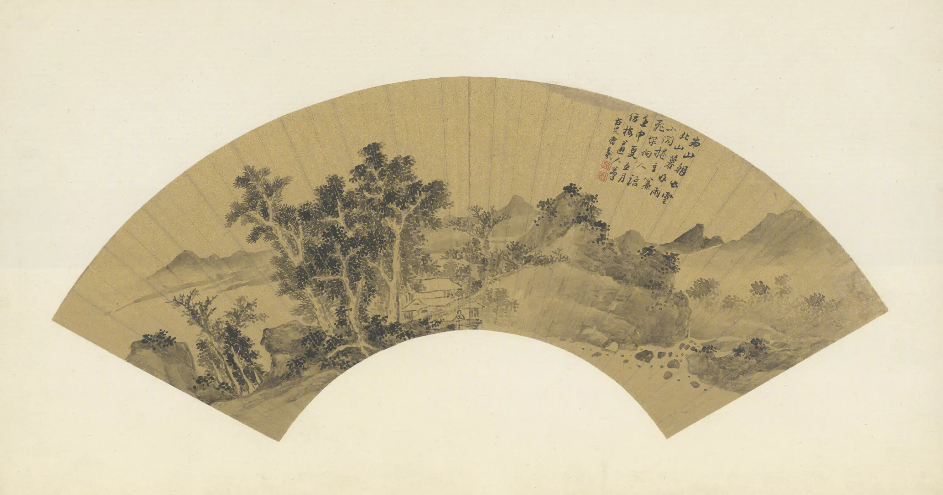 明朝【曹羲曹曦】《山水扇页》