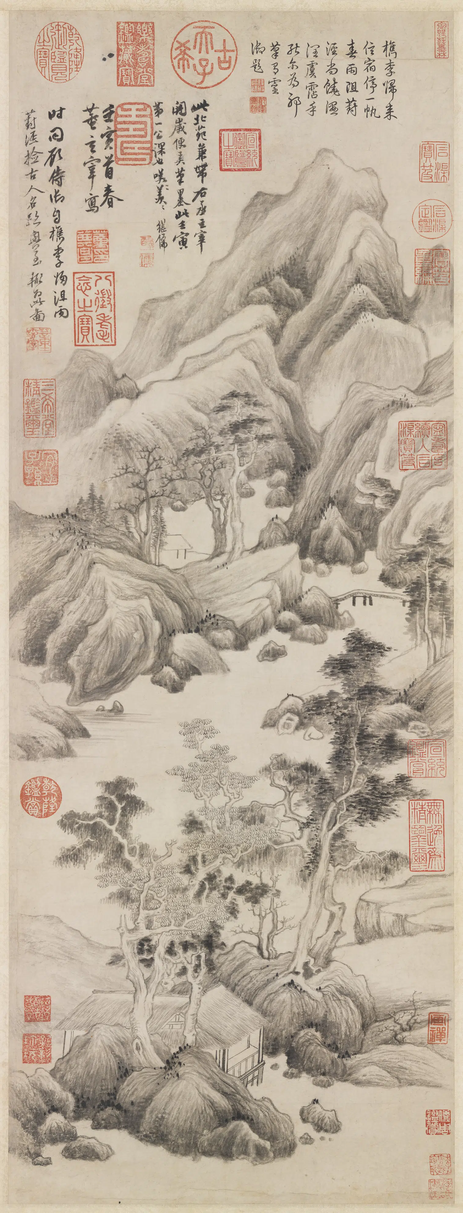 明代【董其昌】《葑泾访古图轴》
