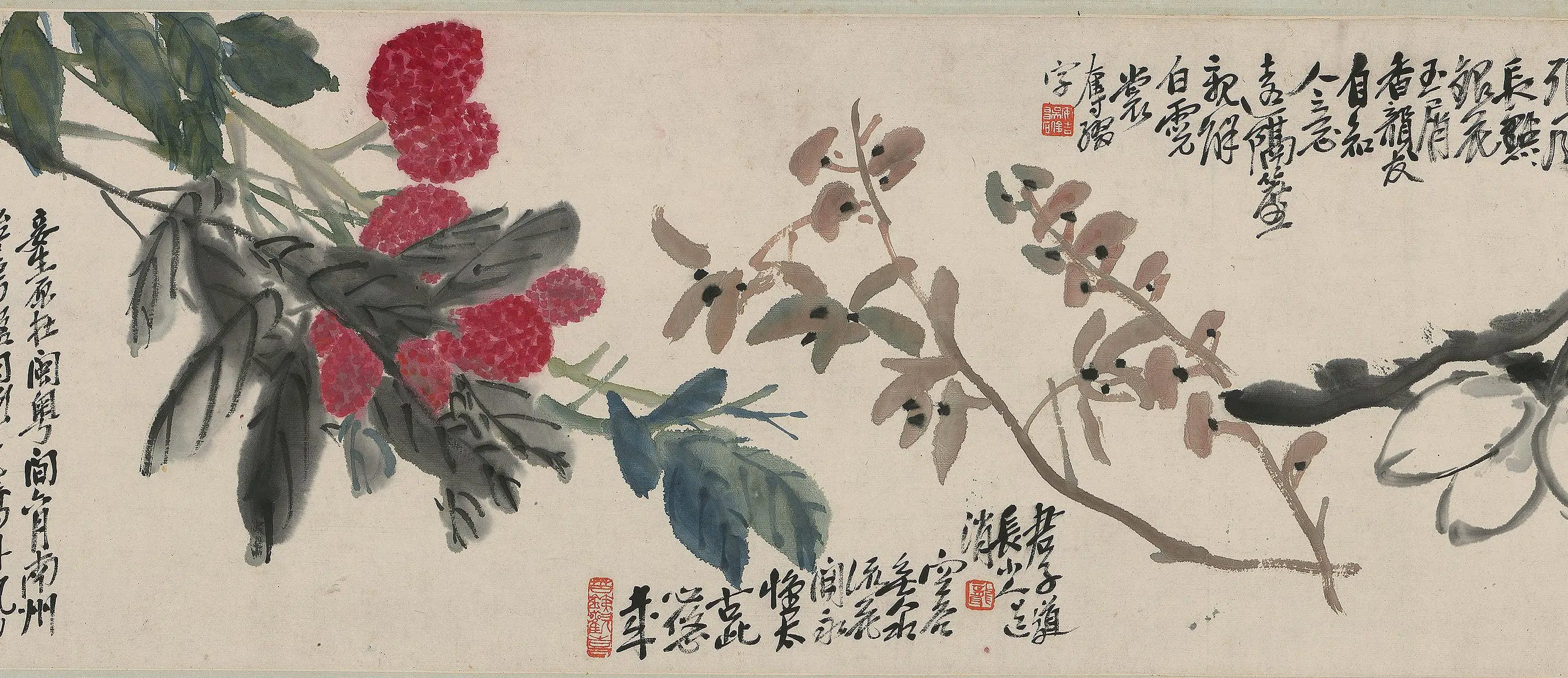 清代【吴昌硕】《花卉蔬果卷》 第12张