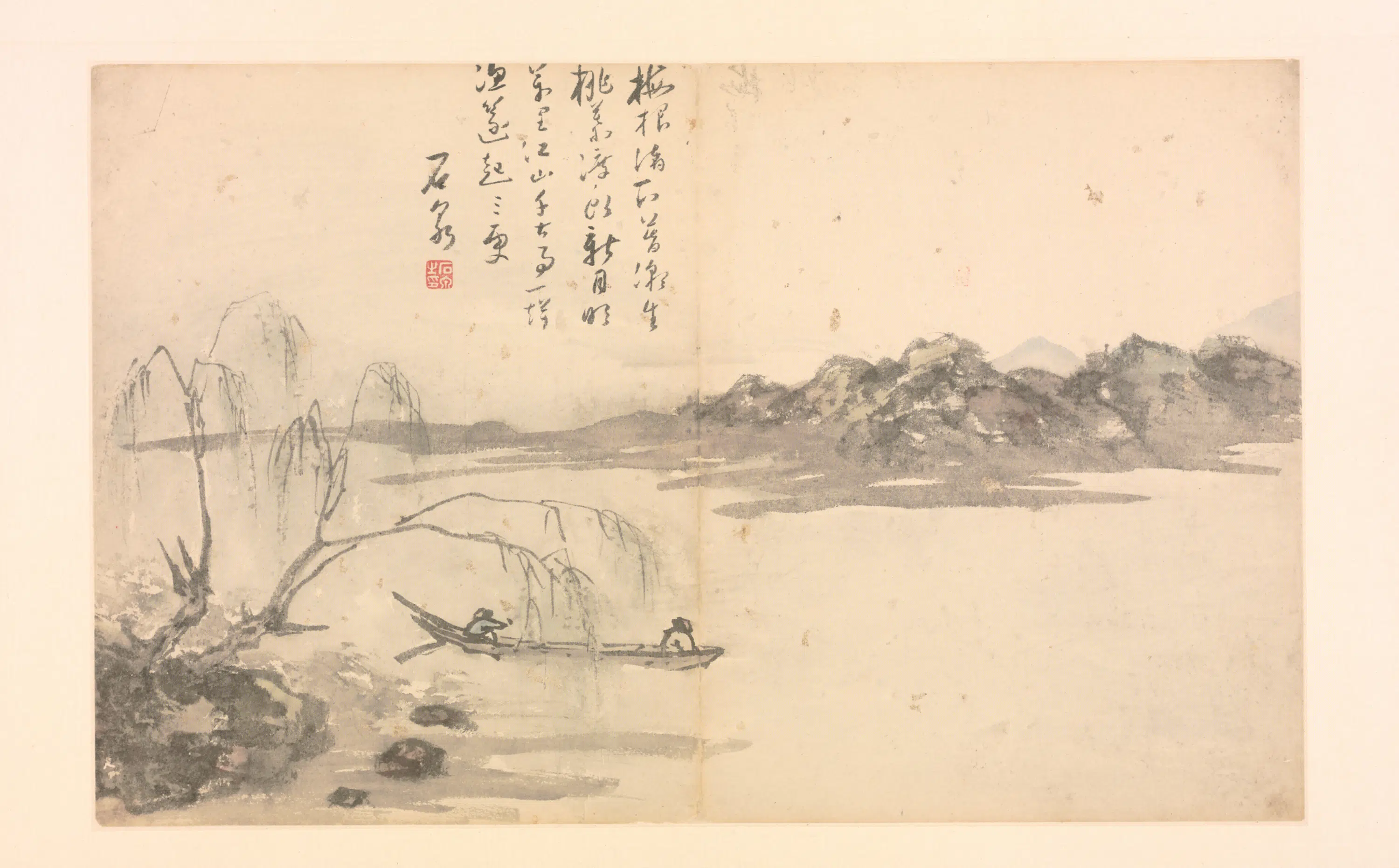 明朝【施雨】《山水花卉册》 第10张